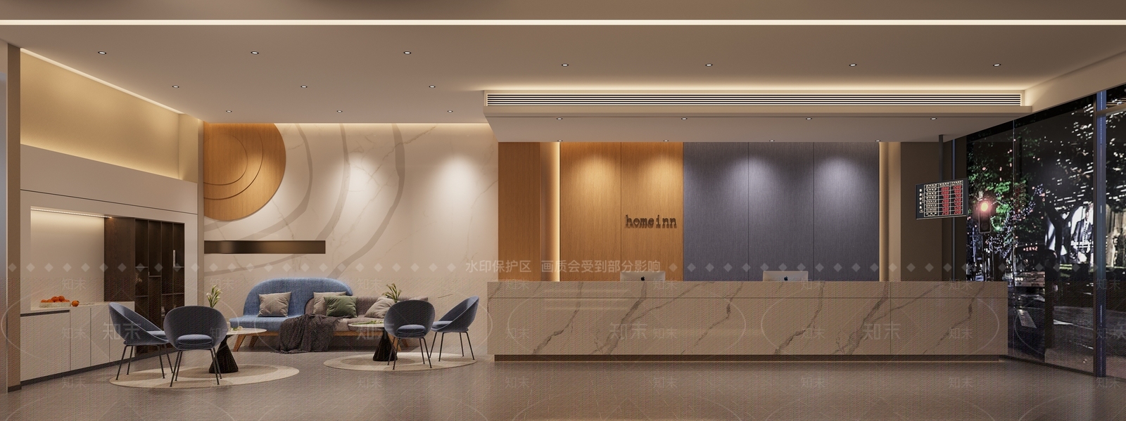 现代快捷酒店前台3D模型下载【ID:1112567318】