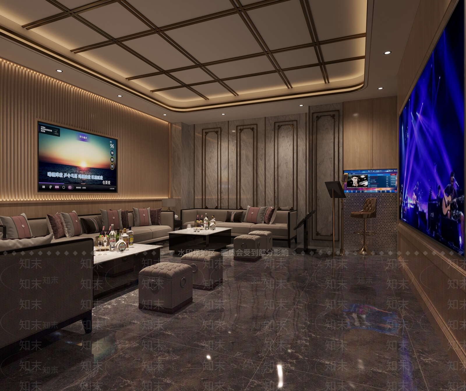 新中式KTV包厢3D模型下载【ID:1112568271】