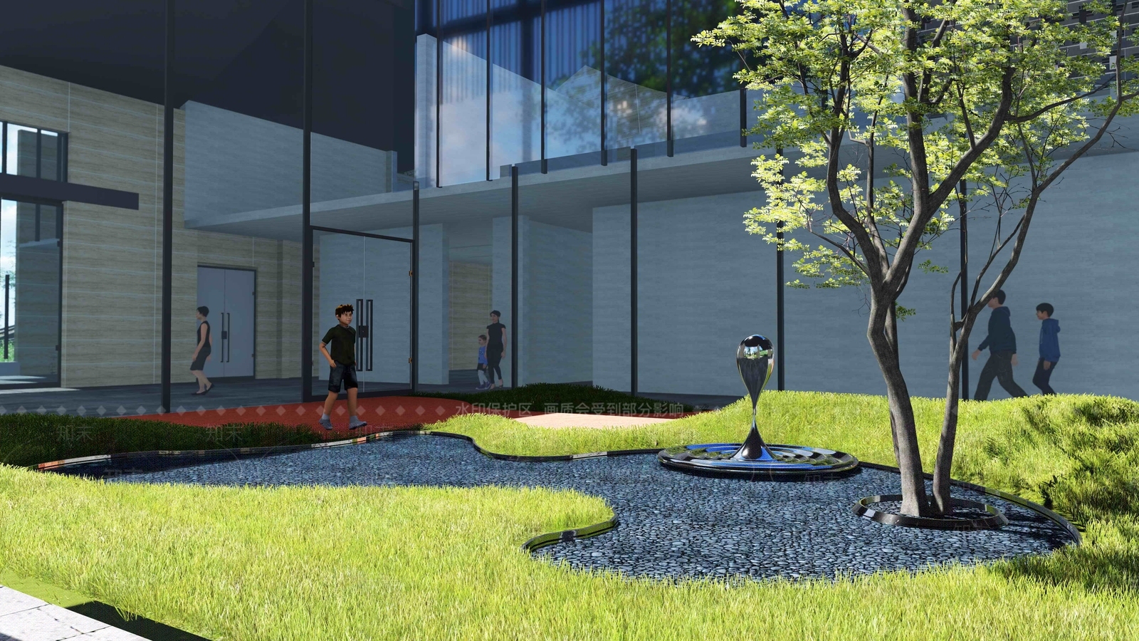 新中式展览馆建筑SU模型下载【ID:1112771658】