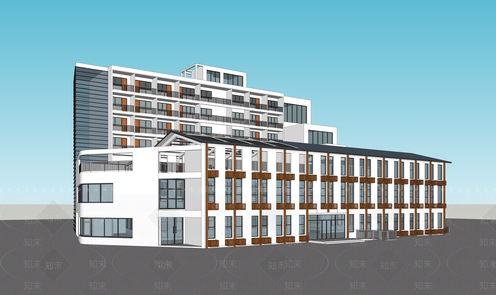 现代医疗建筑SU模型下载【ID:1112577564】