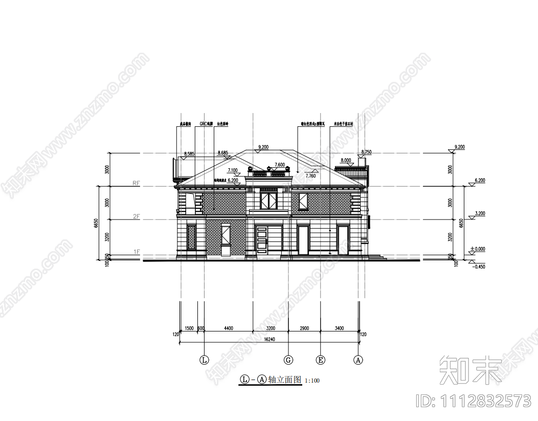 别墅建筑扩初施工图cad施工图下载【ID:1112832573】