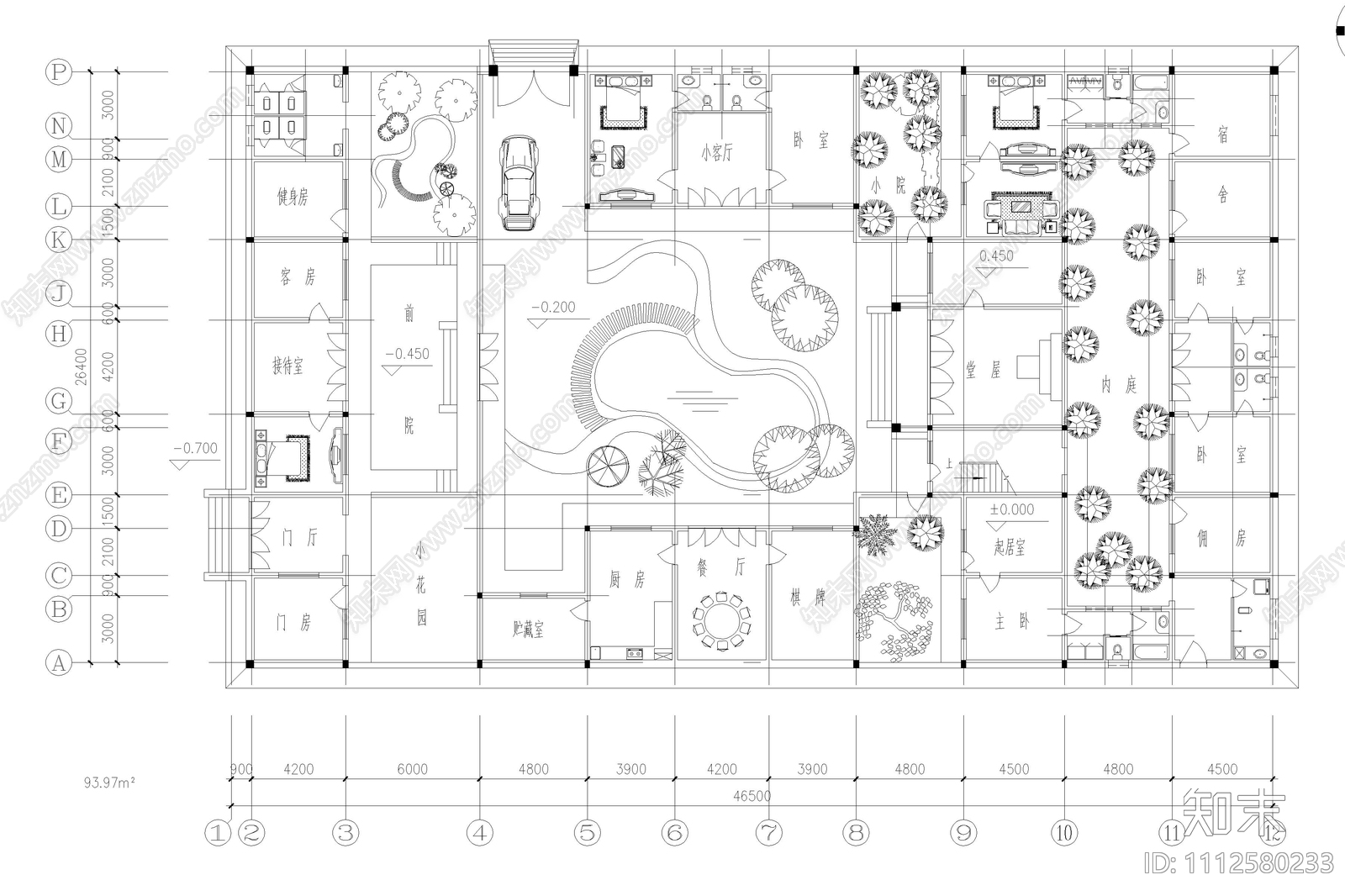 四合院平面方案图施工图下载【ID:1112580233】