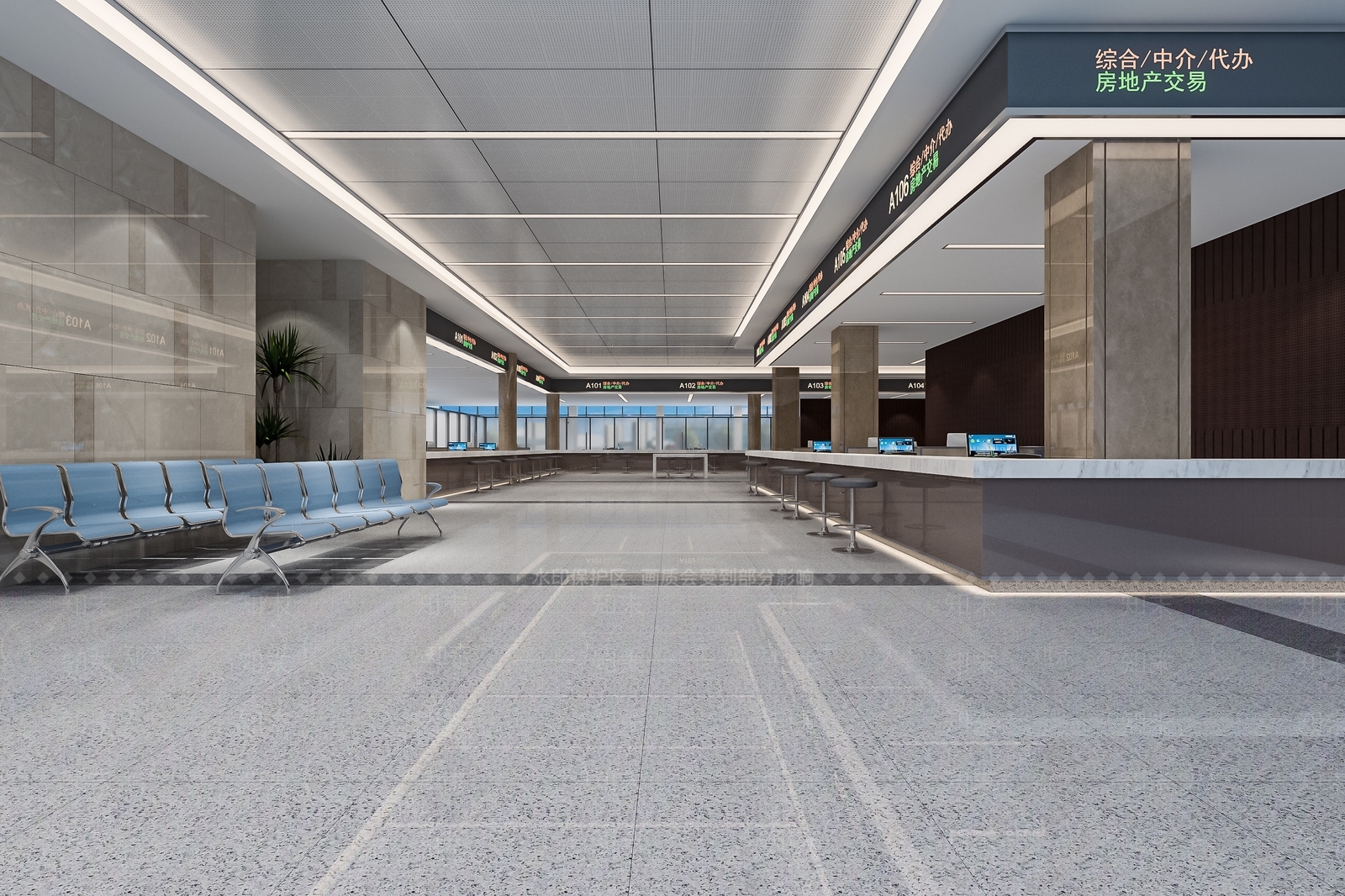 现代公共办事大厅SU模型下载【ID:1112580710】
