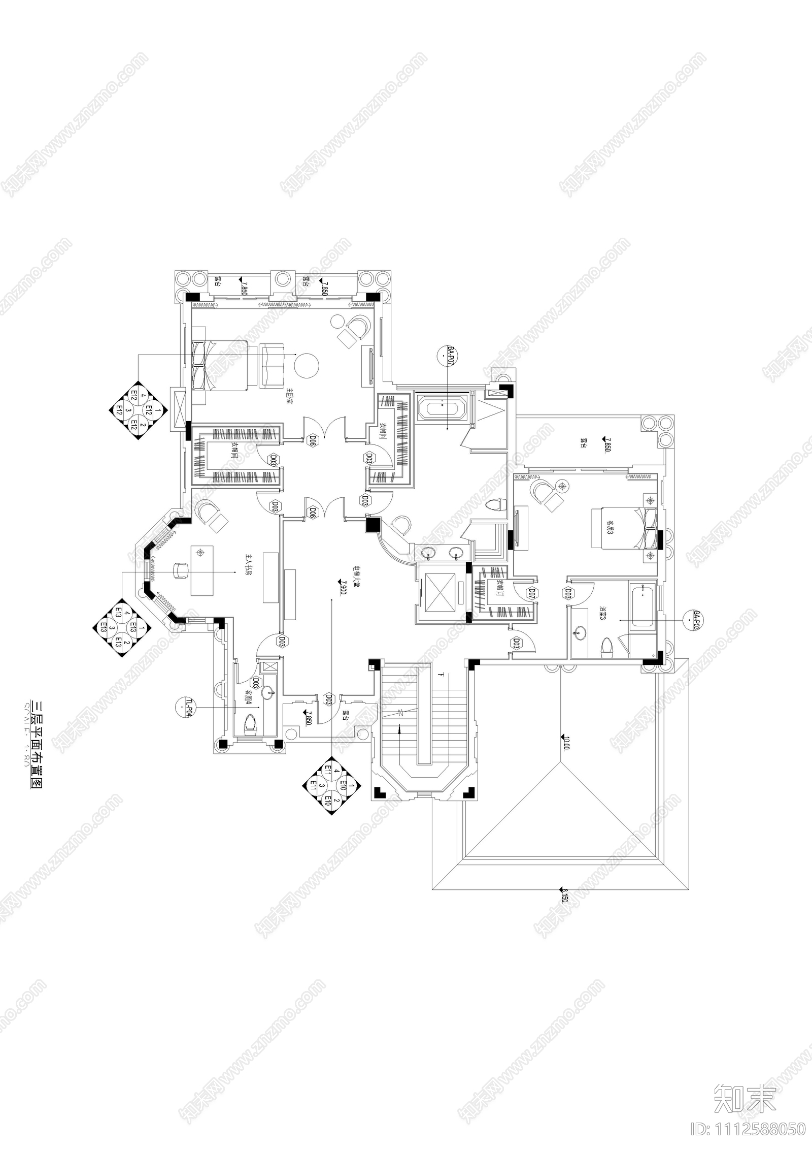 别墅家装施工图cad施工图下载【ID:1112588050】