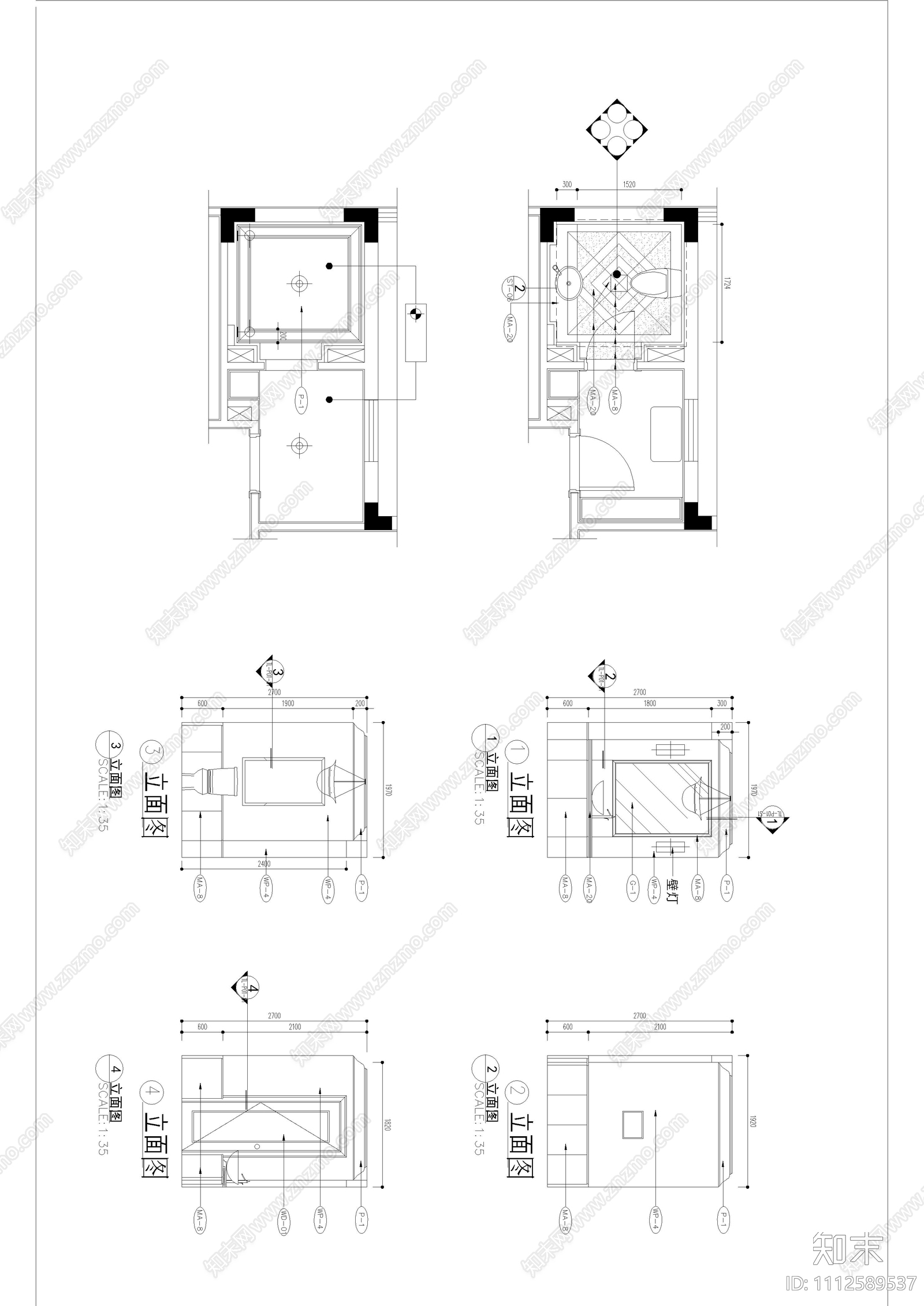 别墅家装施工图cad施工图下载【ID:1112589537】