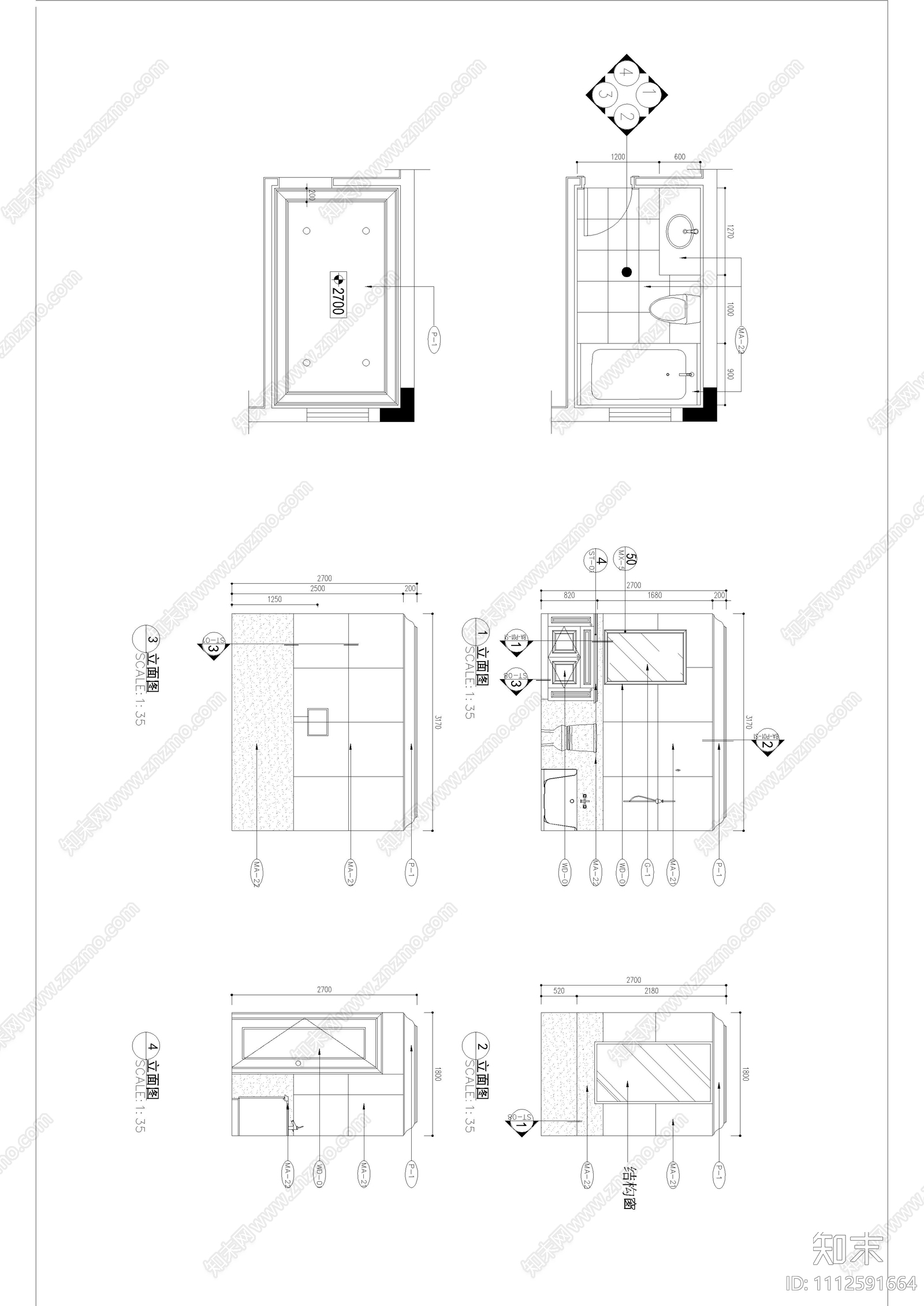 别墅家装施工图cad施工图下载【ID:1112591664】