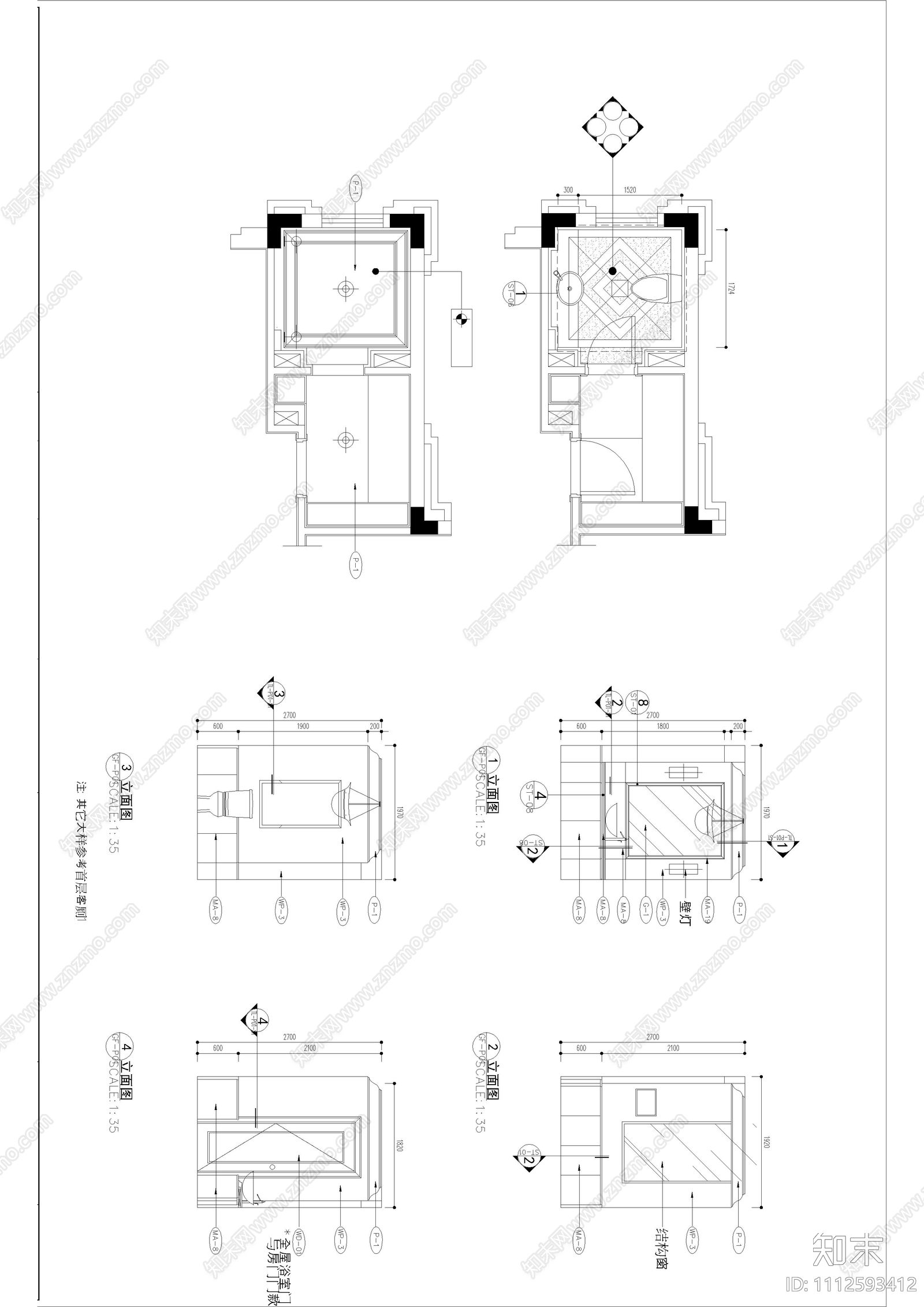 别墅家装施工图cad施工图下载【ID:1112593412】