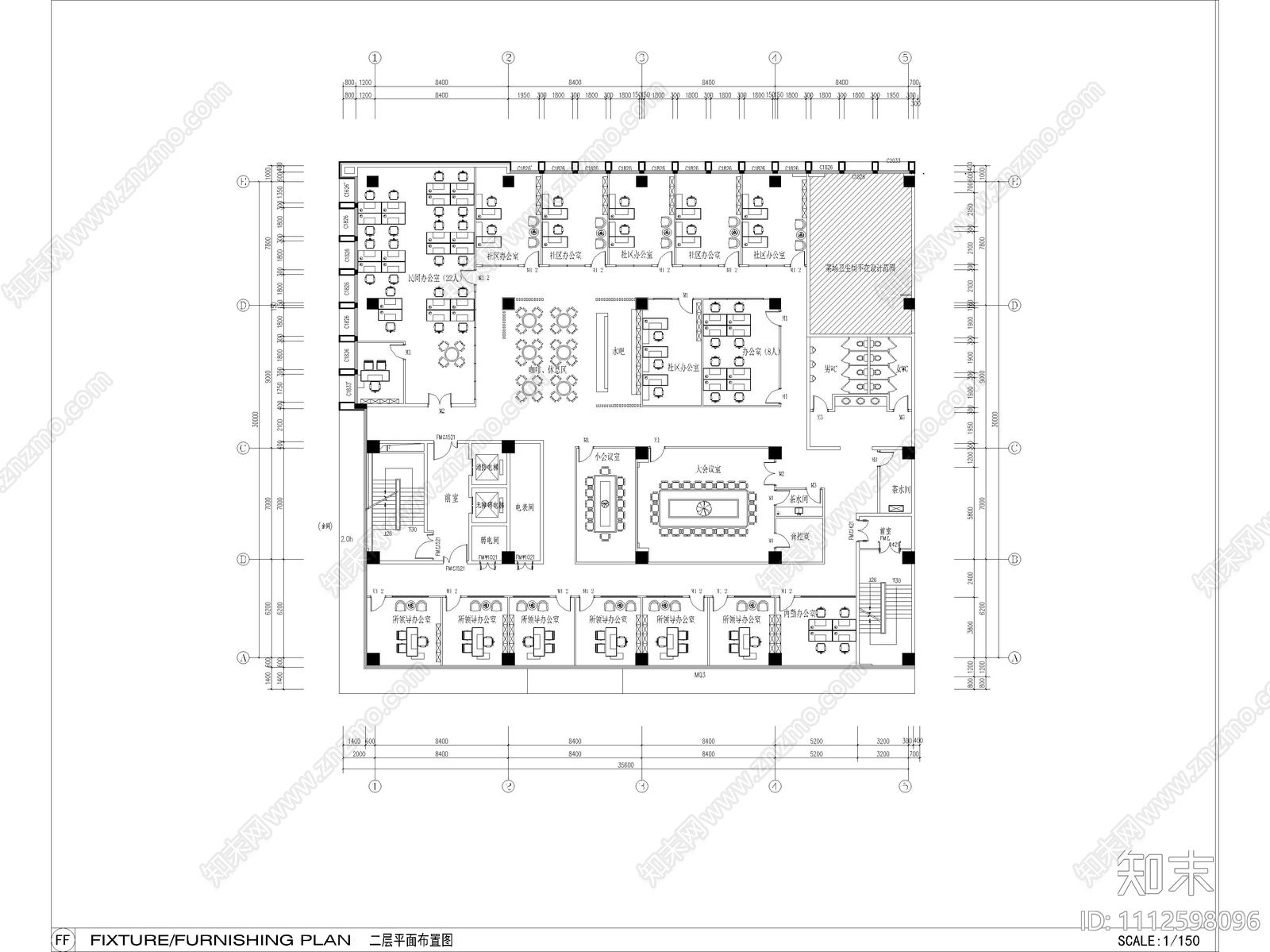 政府办公空间施工图效果图cad施工图下载【ID:1112598096】