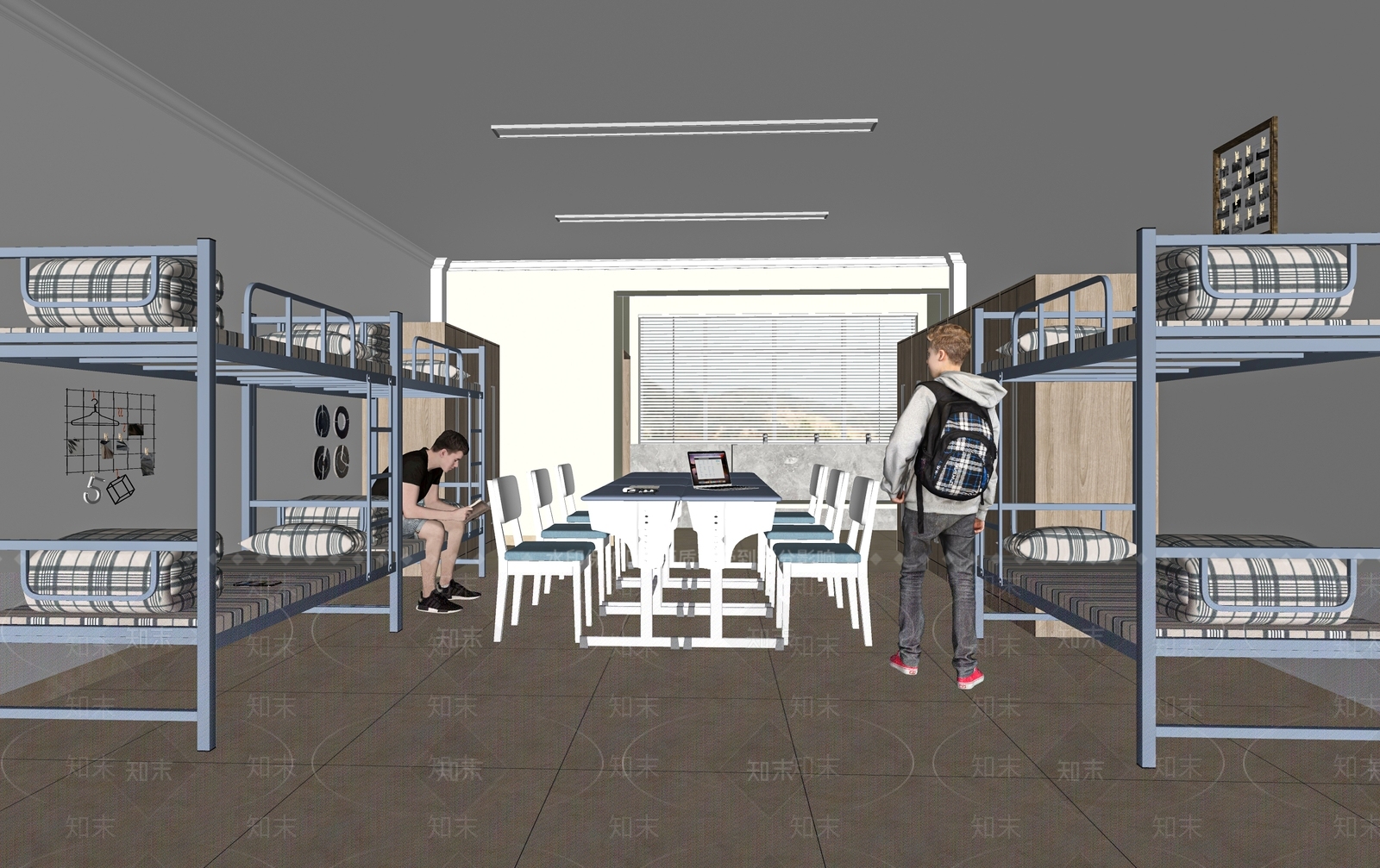 现代学校学生宿舍SU模型下载【ID:1112597691】