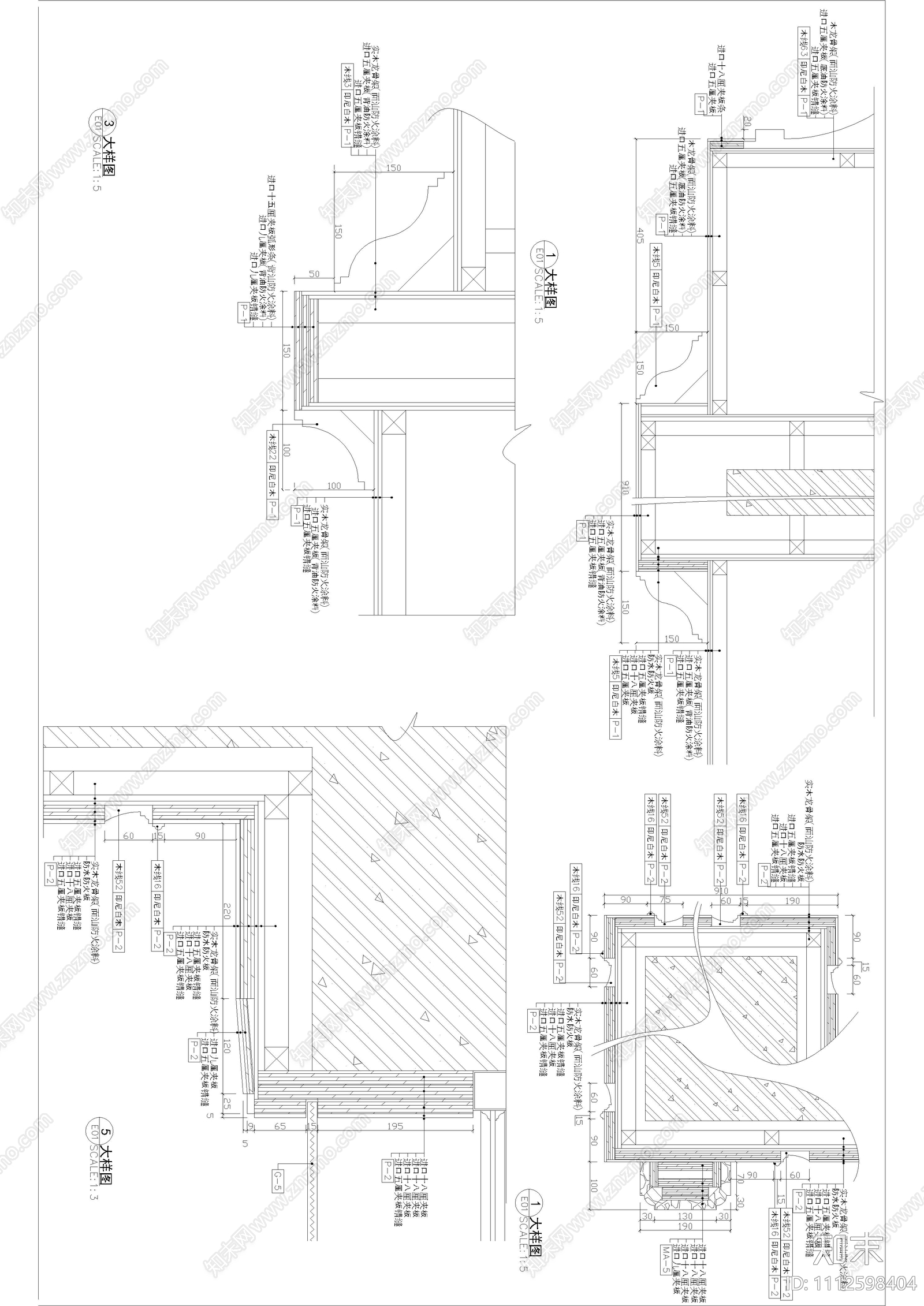 欧式古典别墅家装施工图cad施工图下载【ID:1112598404】