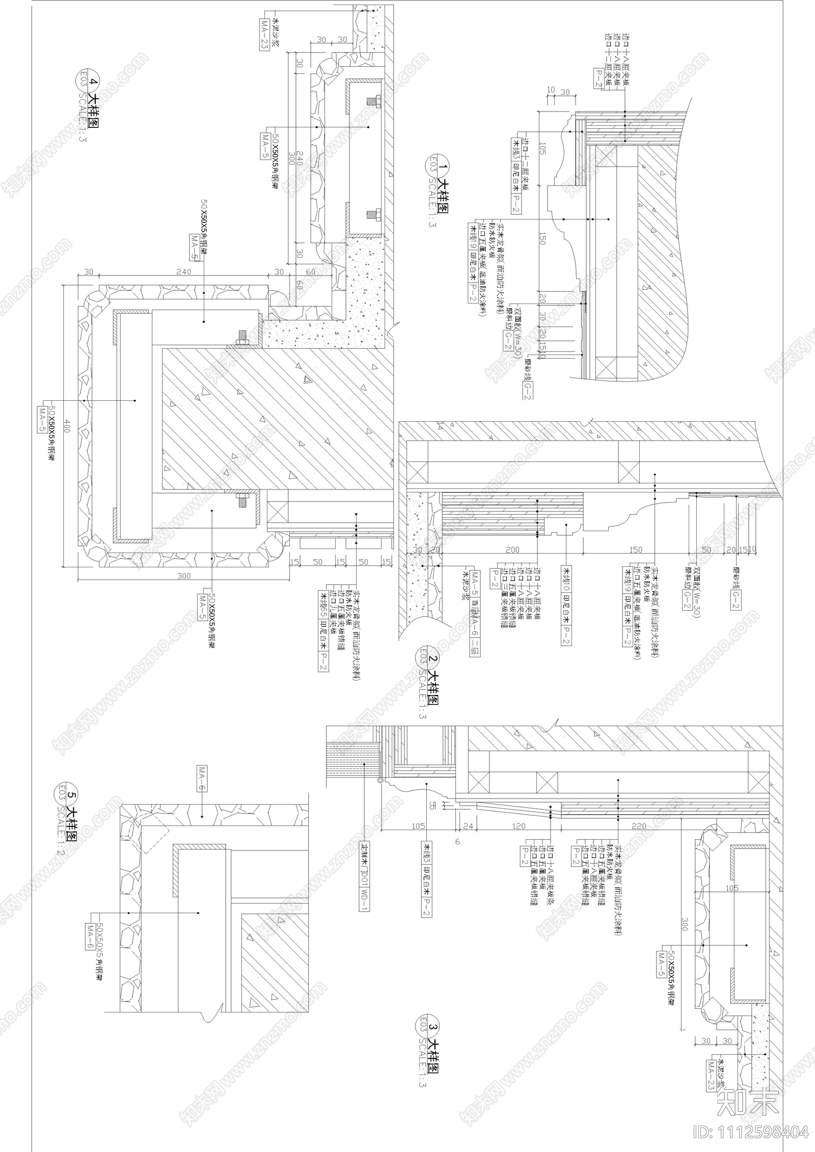 欧式古典别墅家装施工图cad施工图下载【ID:1112598404】