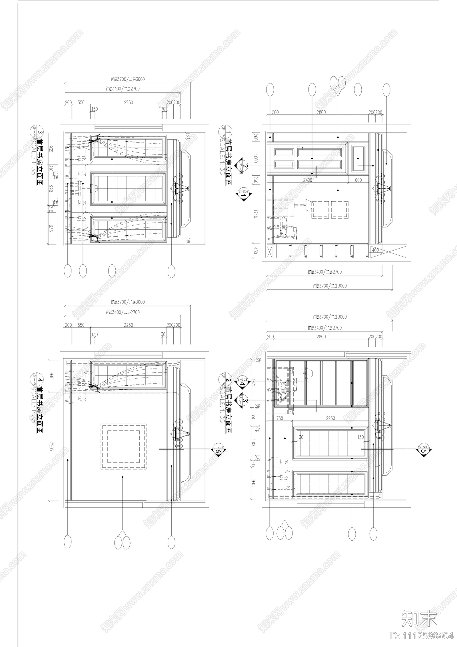 欧式古典别墅家装施工图cad施工图下载【ID:1112598404】