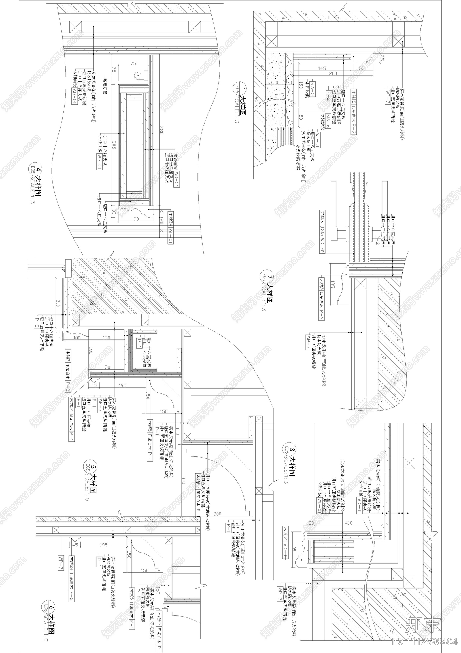 欧式古典别墅家装施工图cad施工图下载【ID:1112598404】