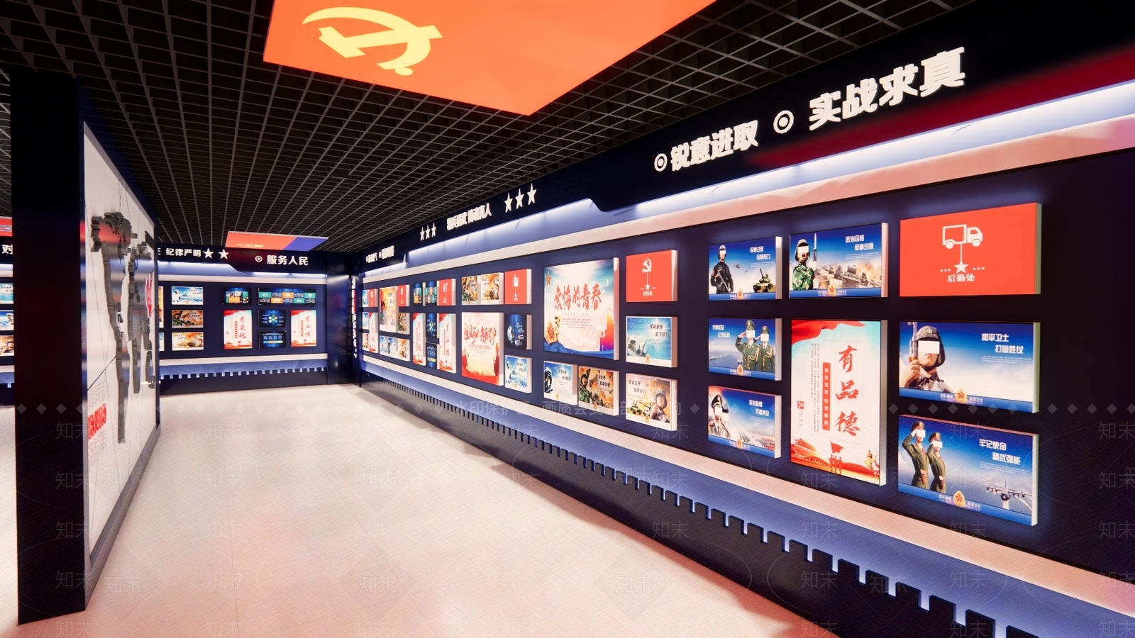 现代党建展厅SU模型下载【ID:1112600079】