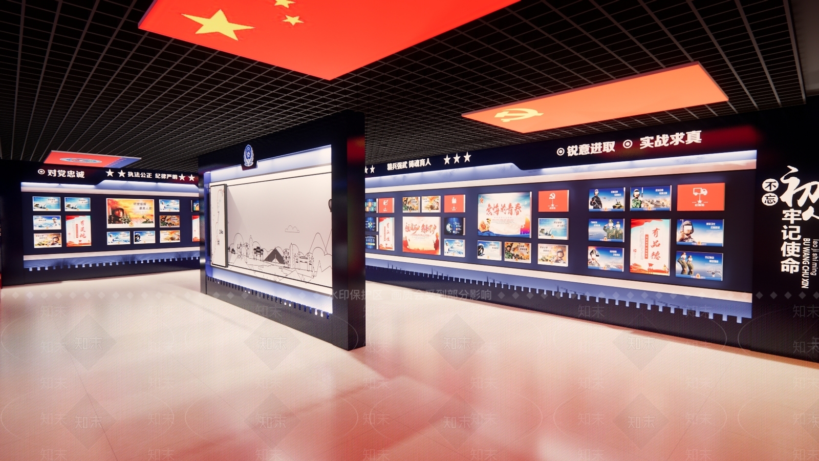 现代党建展厅SU模型下载【ID:1112600079】