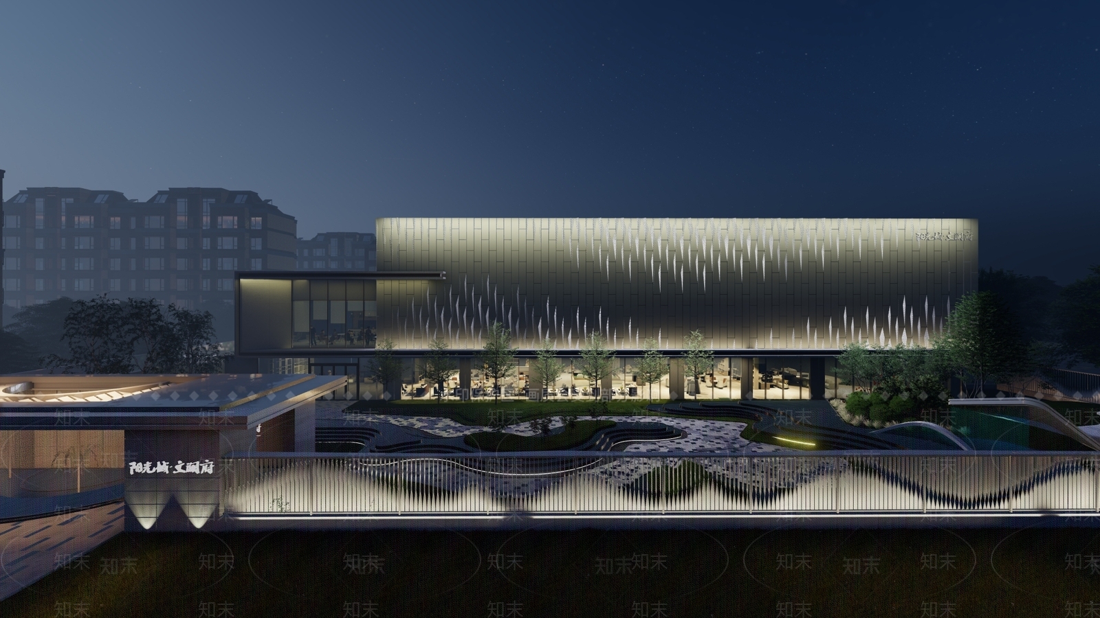 现代售楼处建筑SU模型下载【ID:1112602855】