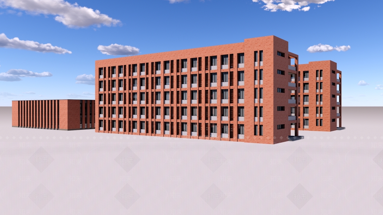 学校建筑SU模型精品下载_SketchUp模型_知末网