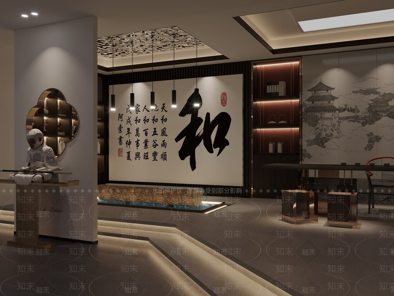 新中式茶楼3D模型下载【ID:1112618298】