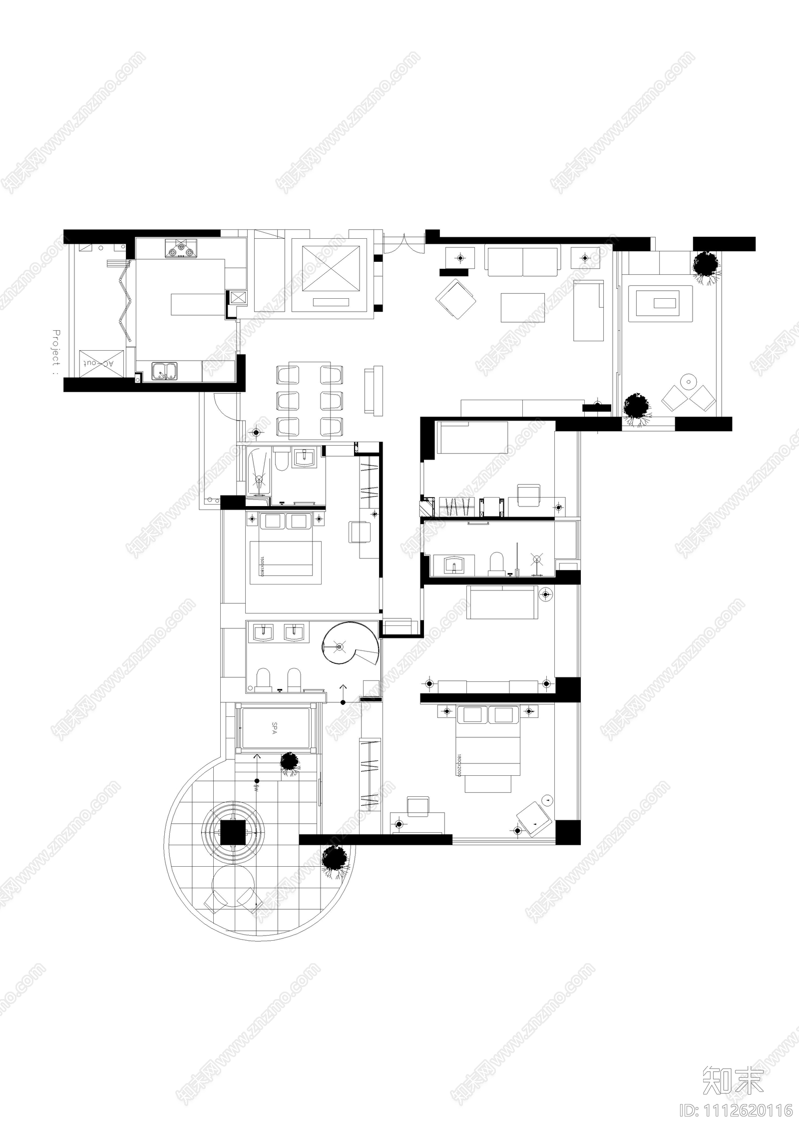 住宅施工图施工图cad施工图下载【ID:1112620116】