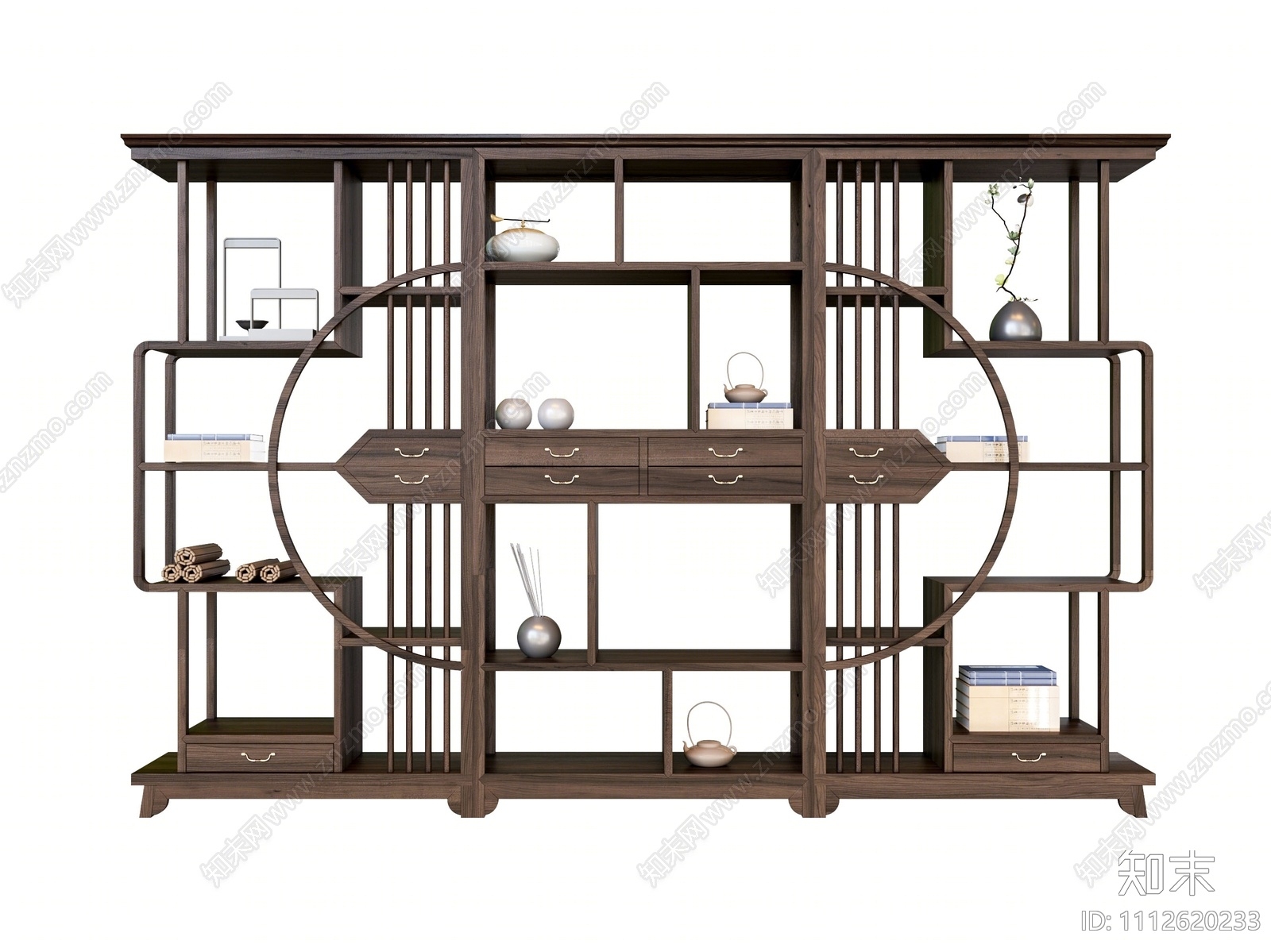 新中式博古架3D模型下载【ID:1112620233】