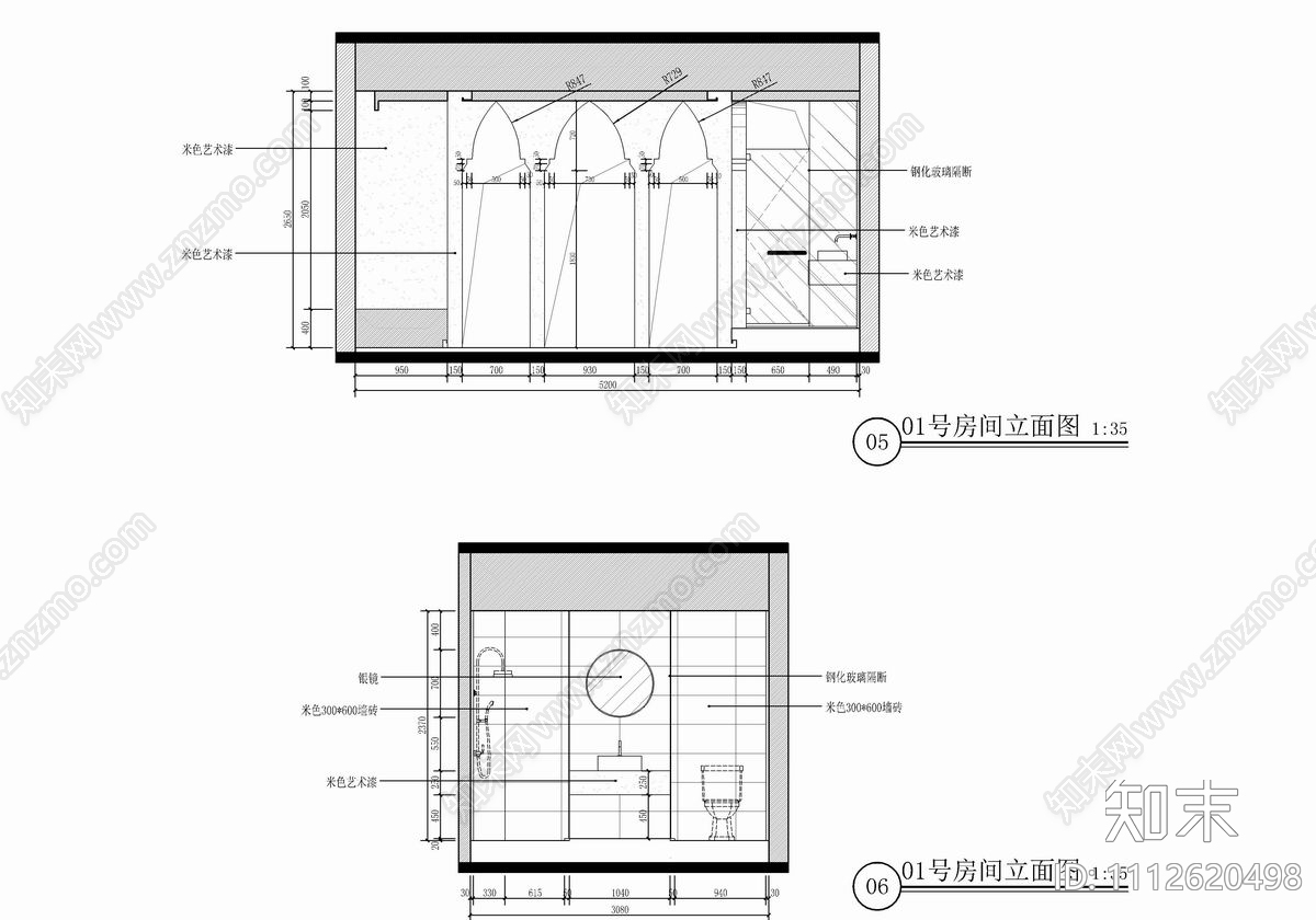 三套土耳其风格民宿客房CAD施工图cad施工图下载【ID:1112620498】