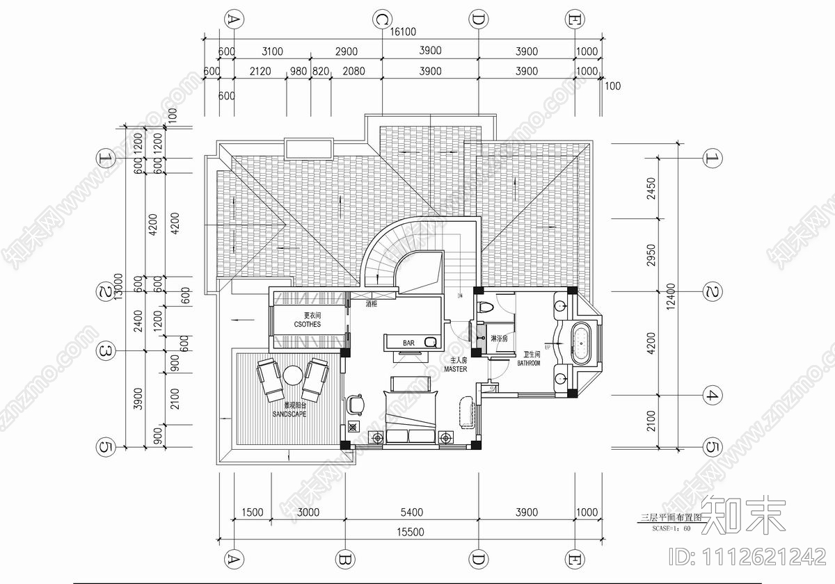 四层别墅室内装饰及花园景观CAD施工详图施工图下载【ID:1112621242】