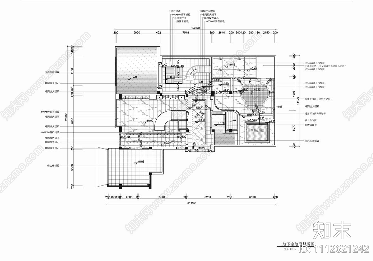 四层别墅室内装饰及花园景观CAD施工详图施工图下载【ID:1112621242】