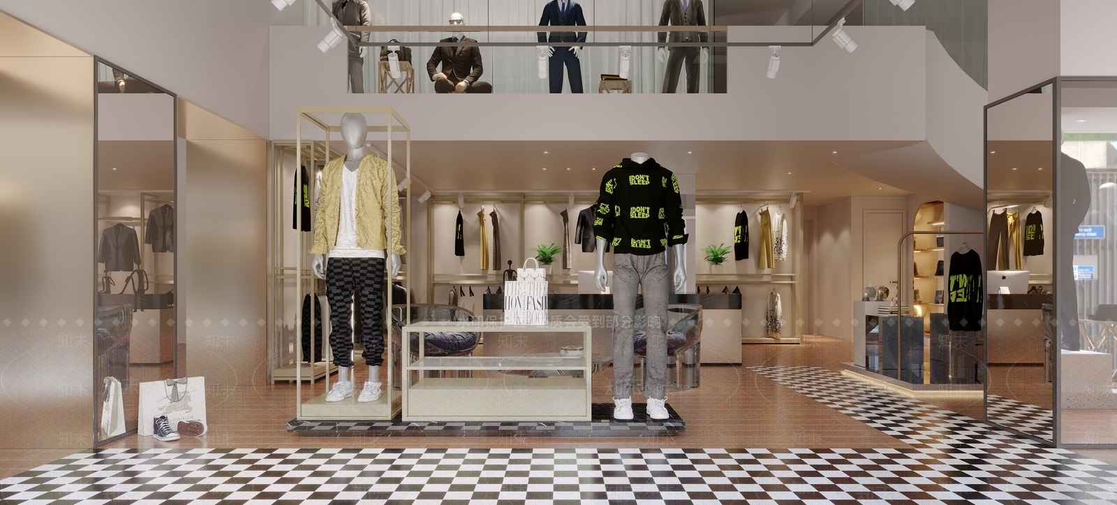现代男装店3D模型下载【ID:1112625939】
