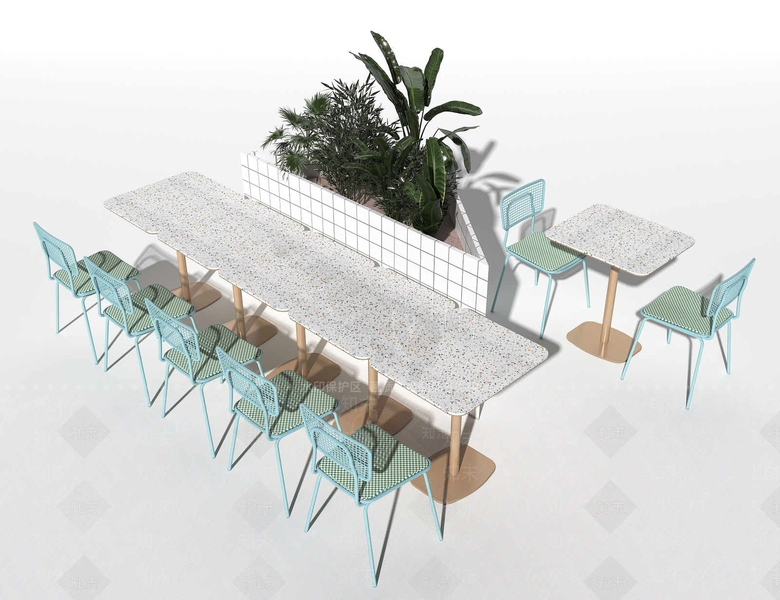 北欧咖啡厅餐桌椅3D模型下载【ID:1112627246】