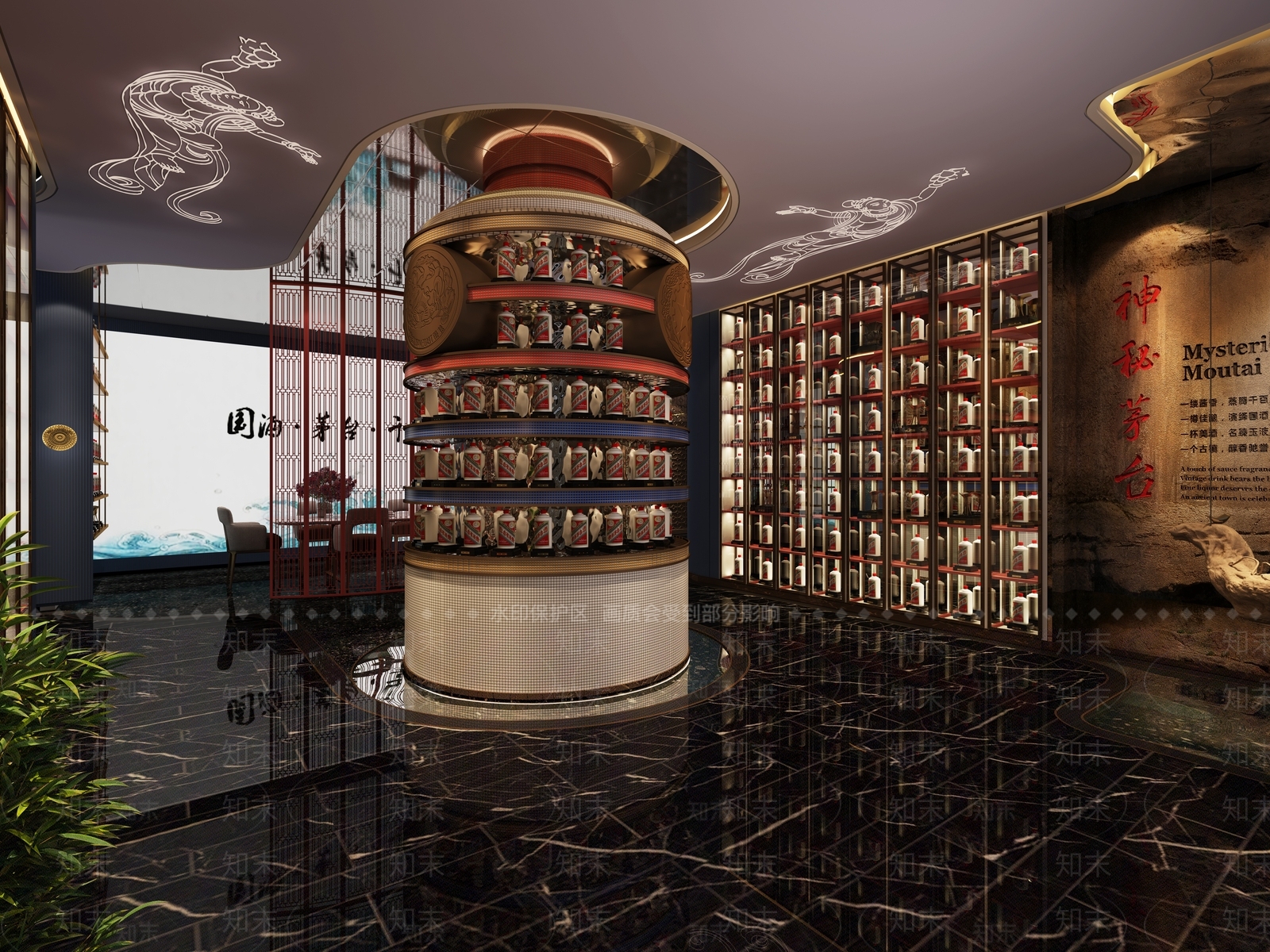 新中式烟酒店3D模型下载【ID:1112973648】
