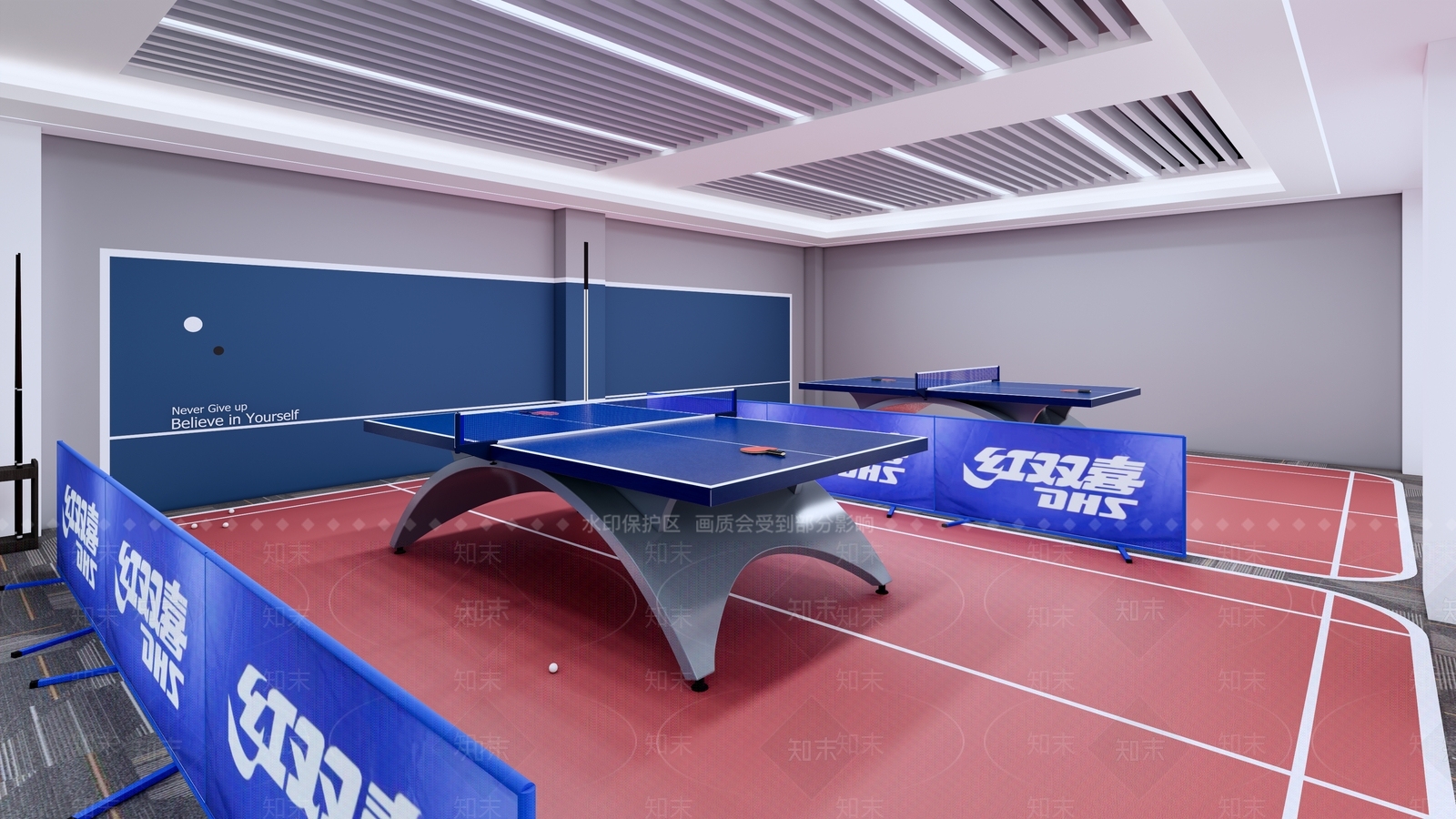 现代乒乓球馆SU模型下载【ID:1112633497】