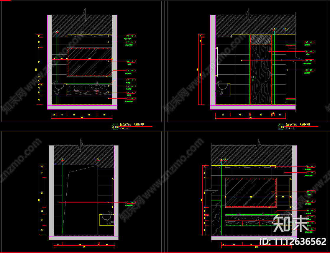现代简约办公会议室施工图cad施工图下载【ID:1112636562】