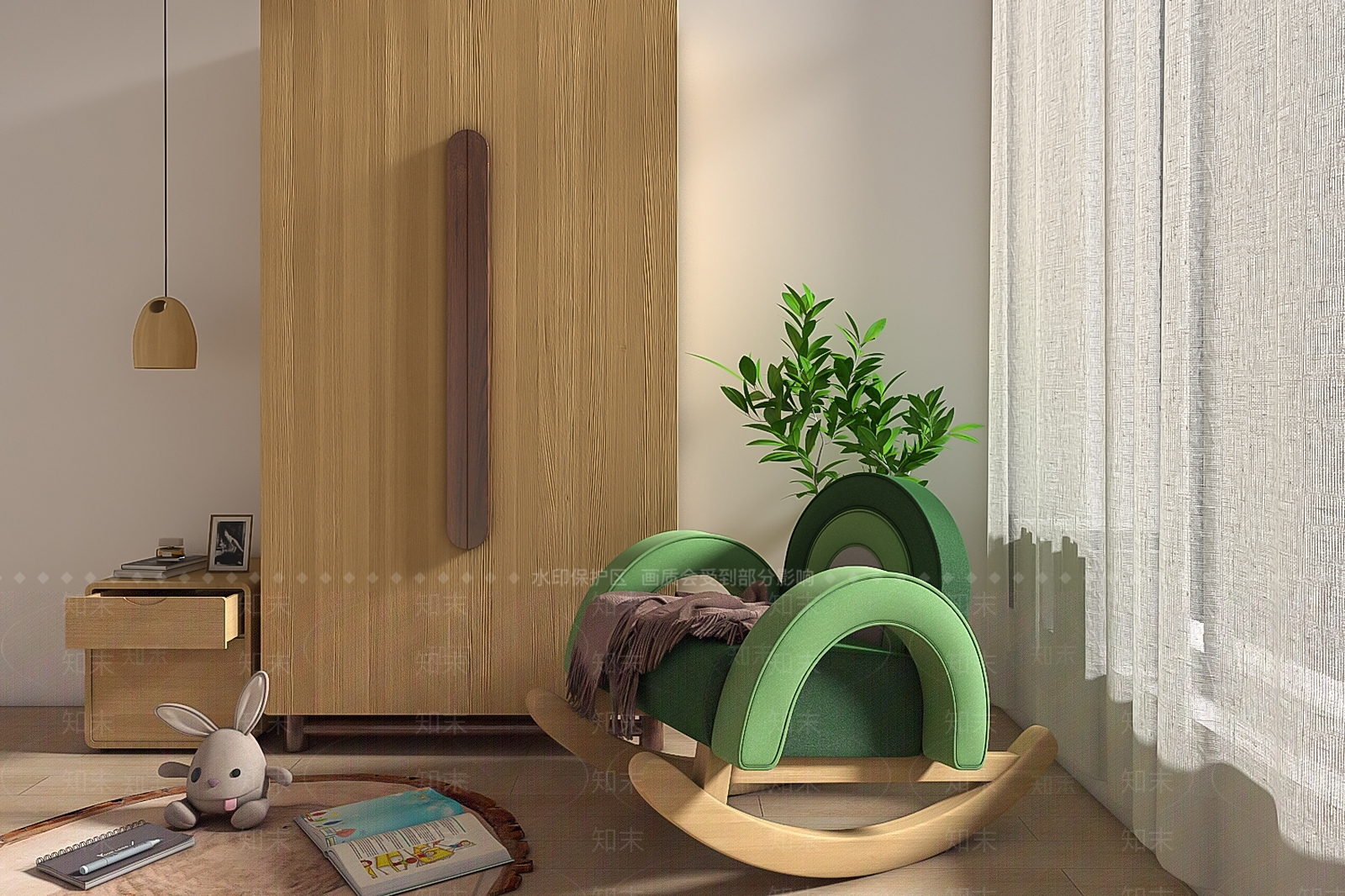 现代儿童彩虹椅3D模型下载【ID:1112640219】