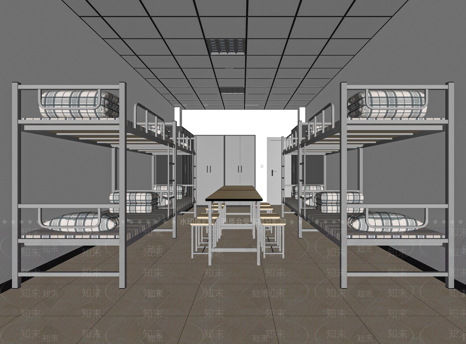 现代学校宿舍SU模型下载【ID:1112661308】