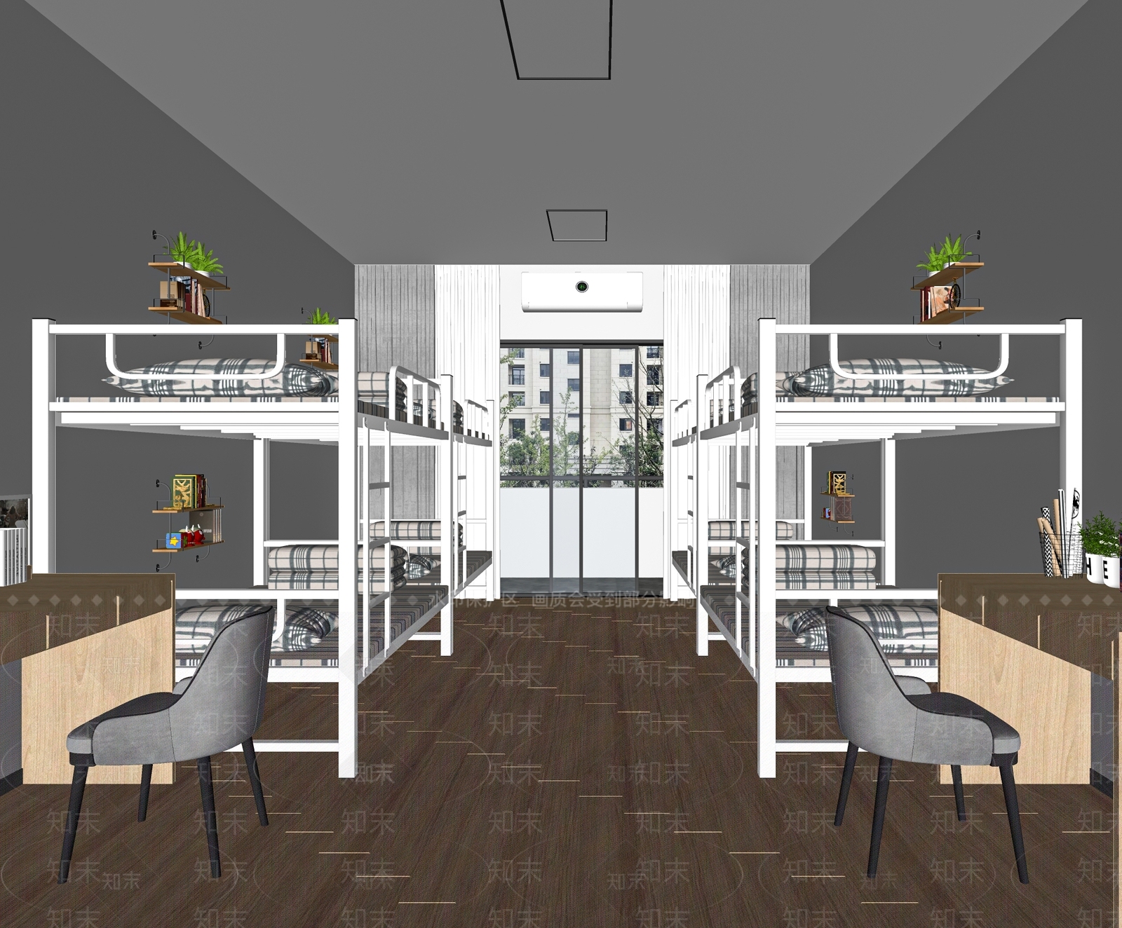 现代学校宿舍SU模型下载【ID:1112661355】