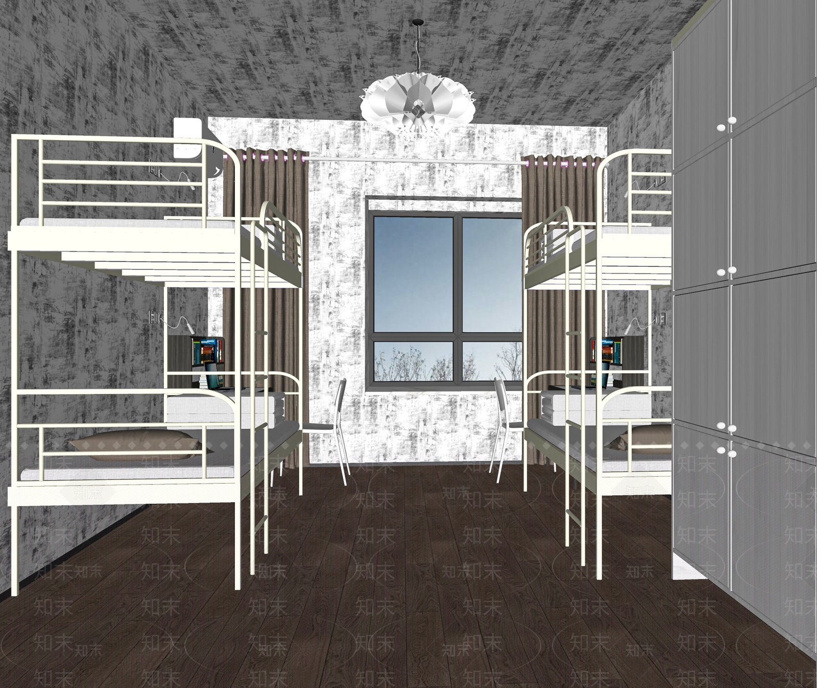 现代学校宿舍SU模型下载【ID:1112661352】