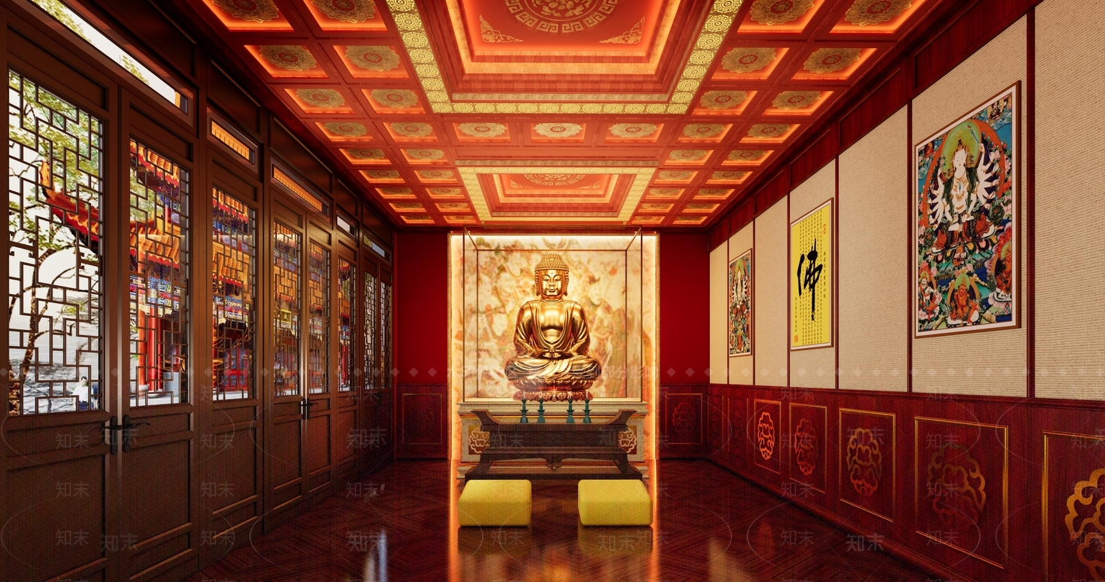 中式佛堂SU模型下载【ID:1112661693】