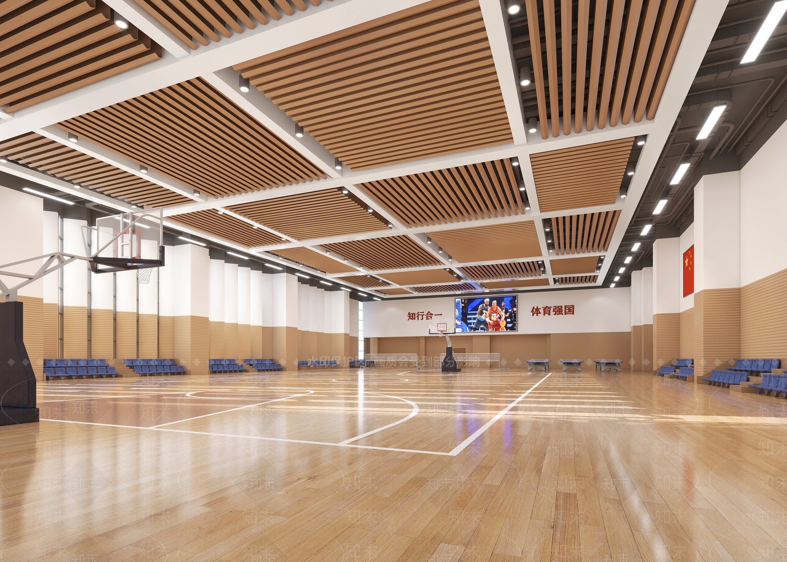 现代篮球场3D模型下载【ID:1112663851】
