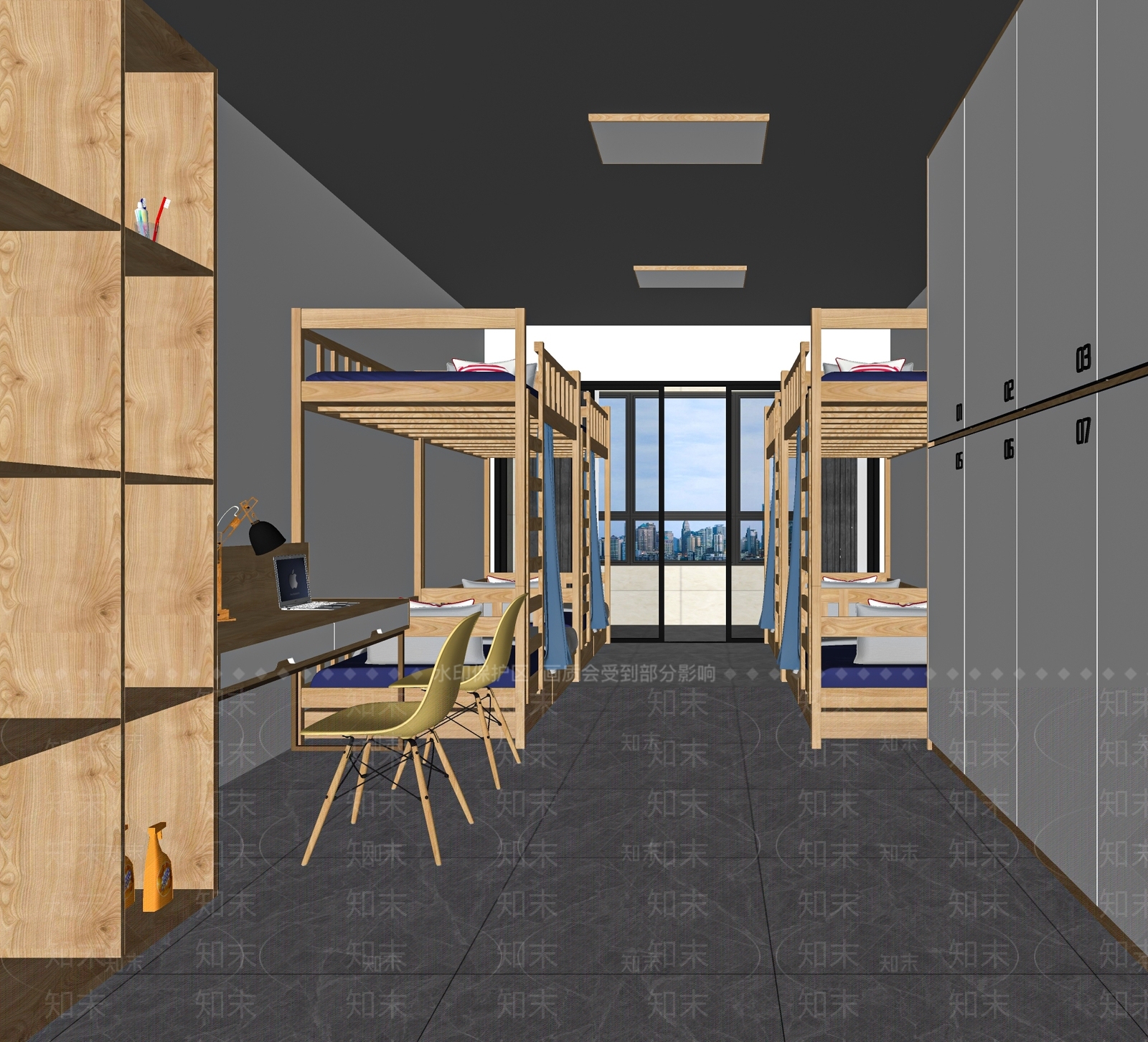 现代学校宿舍SU模型下载【ID:1112664471】