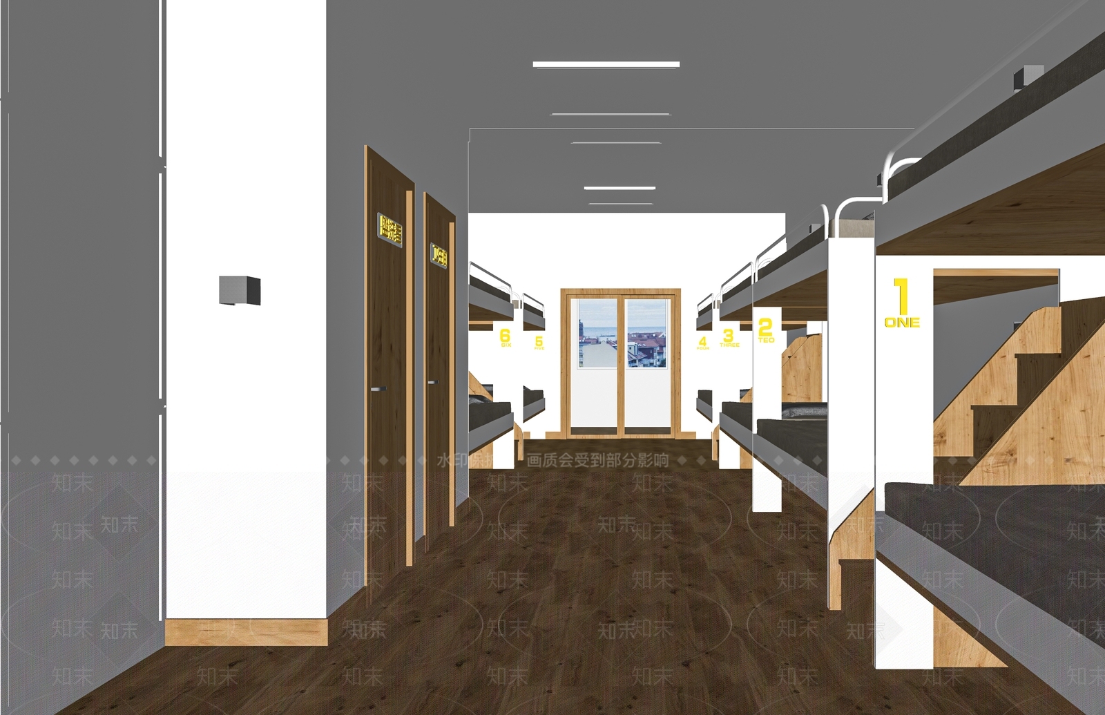 现代学校宿舍SU模型下载【ID:1112664317】