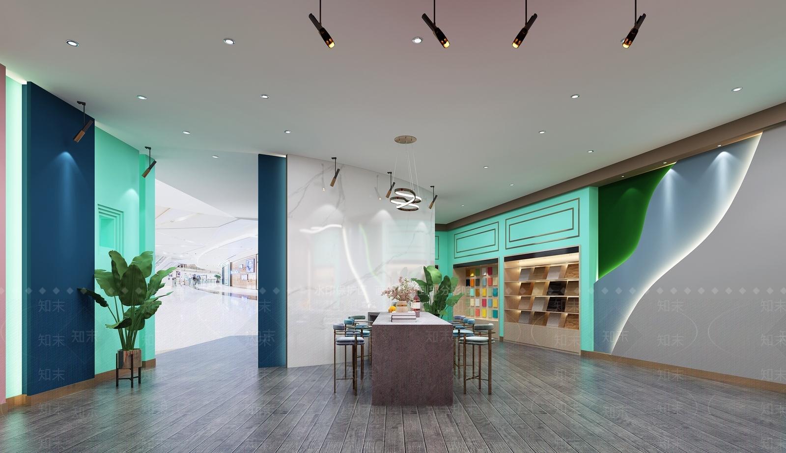 现代板材专卖店3D模型下载【ID:1112666255】