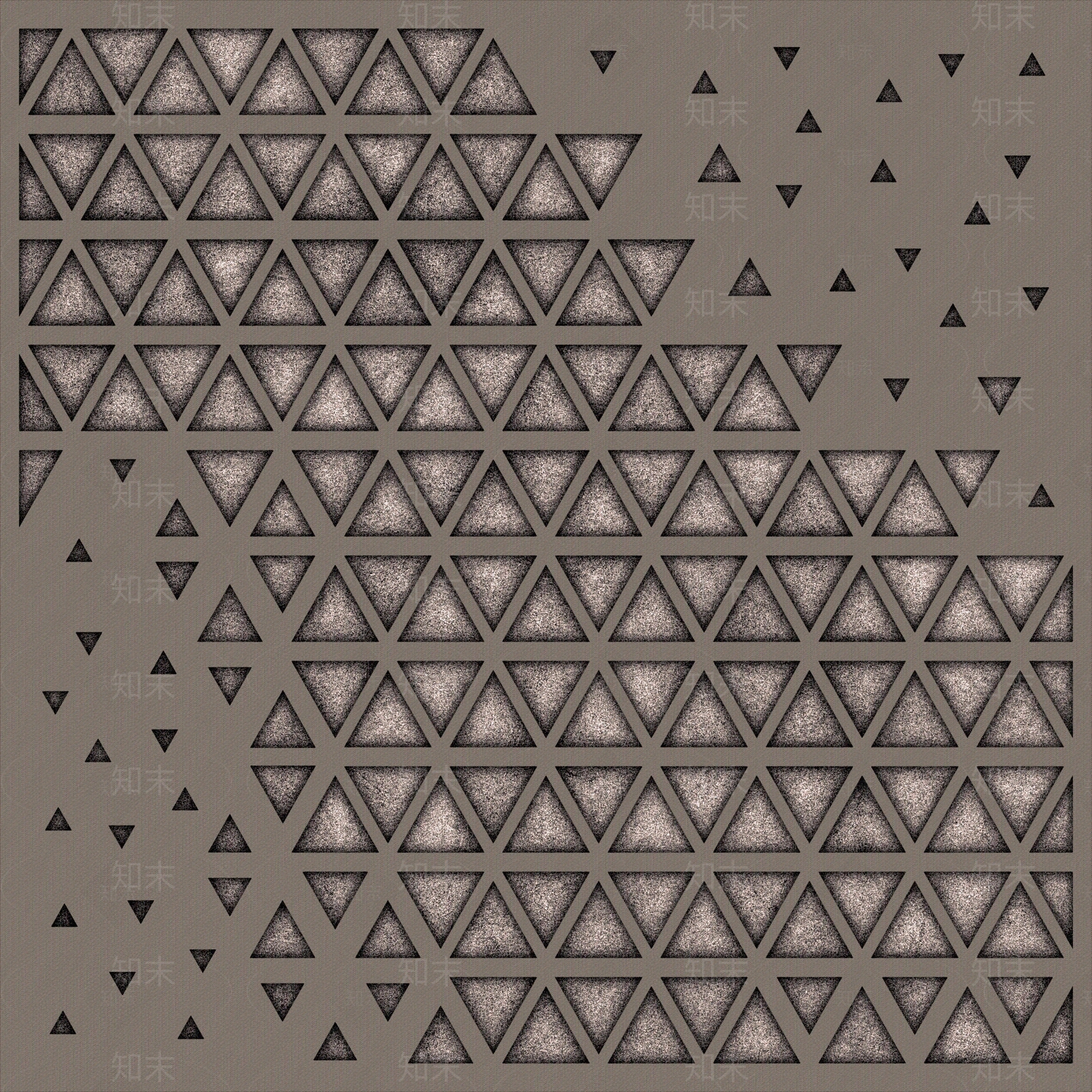 灰咖色三角几何金属穿孔板贴图下载【ID:1112666870】