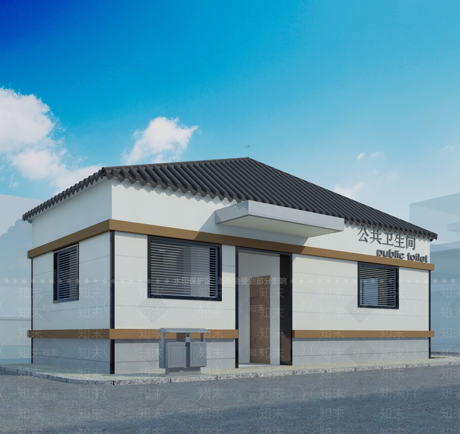 现代公共卫生间3D模型下载【ID:1112670935】