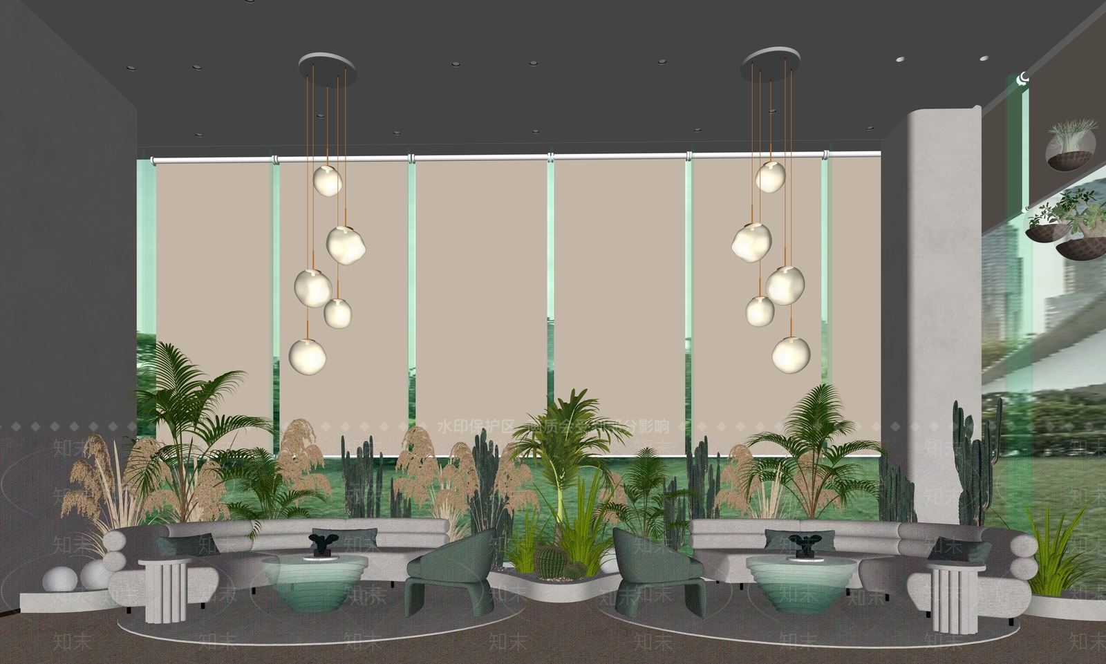 现代休息区SU模型下载【ID:1112676176】