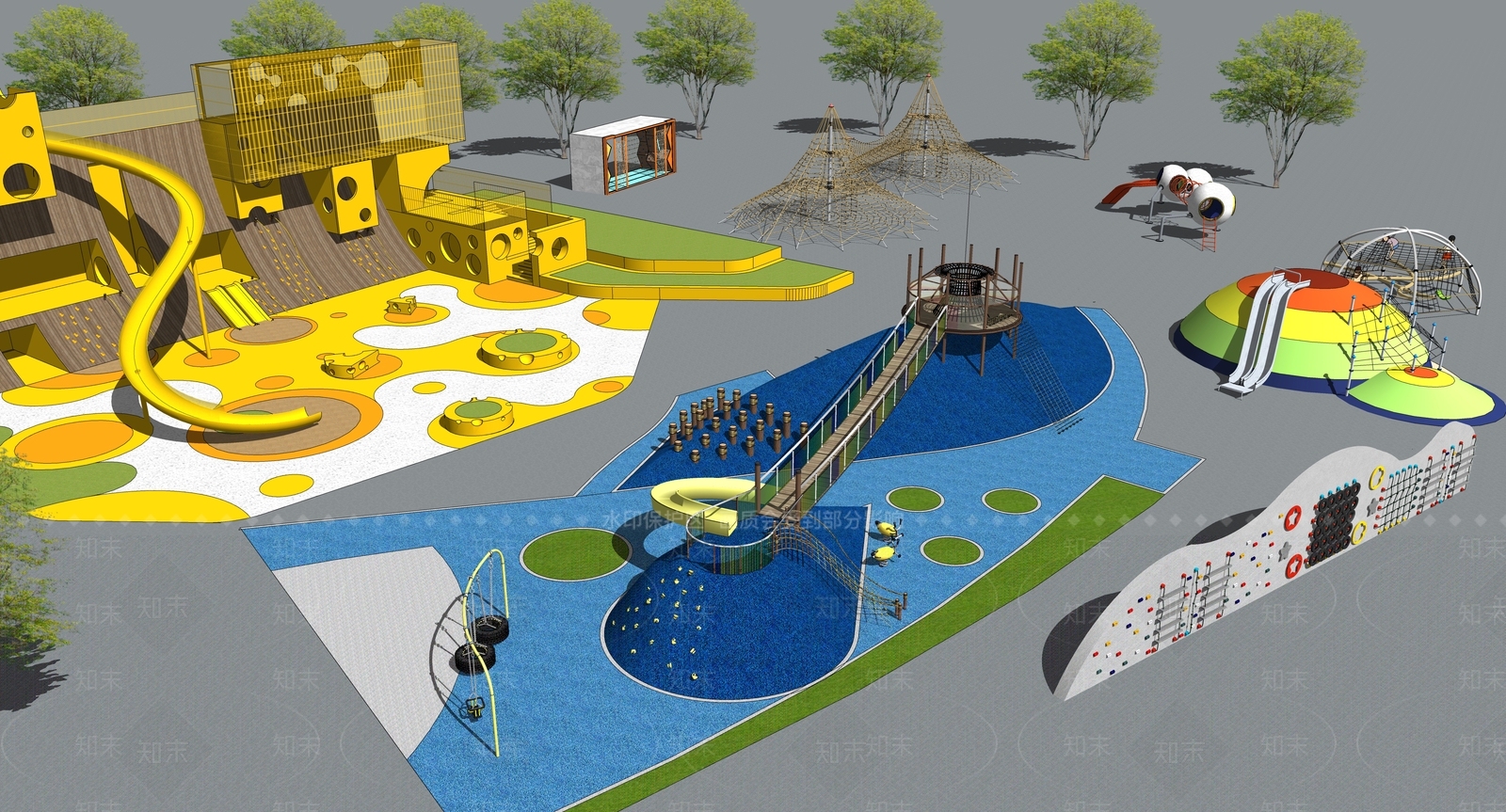 现代儿童攀爬器材SU模型下载【ID:1112686341】