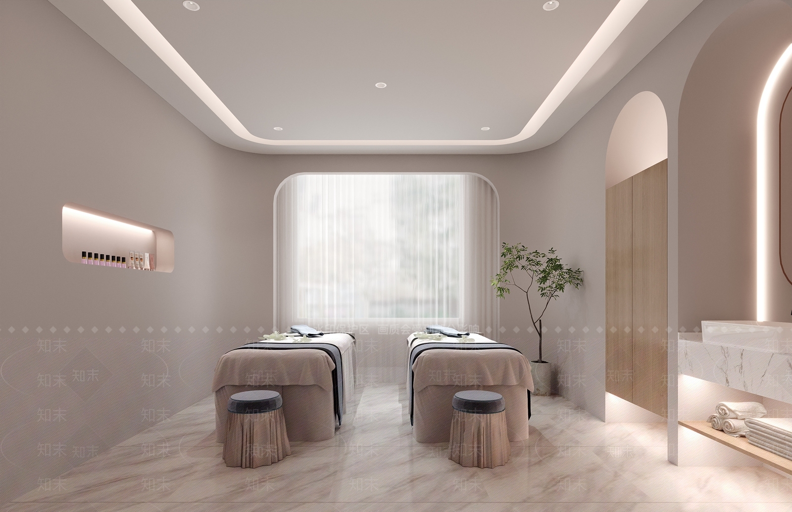 现代美容SPA店包间3D模型下载【ID:1112688176】