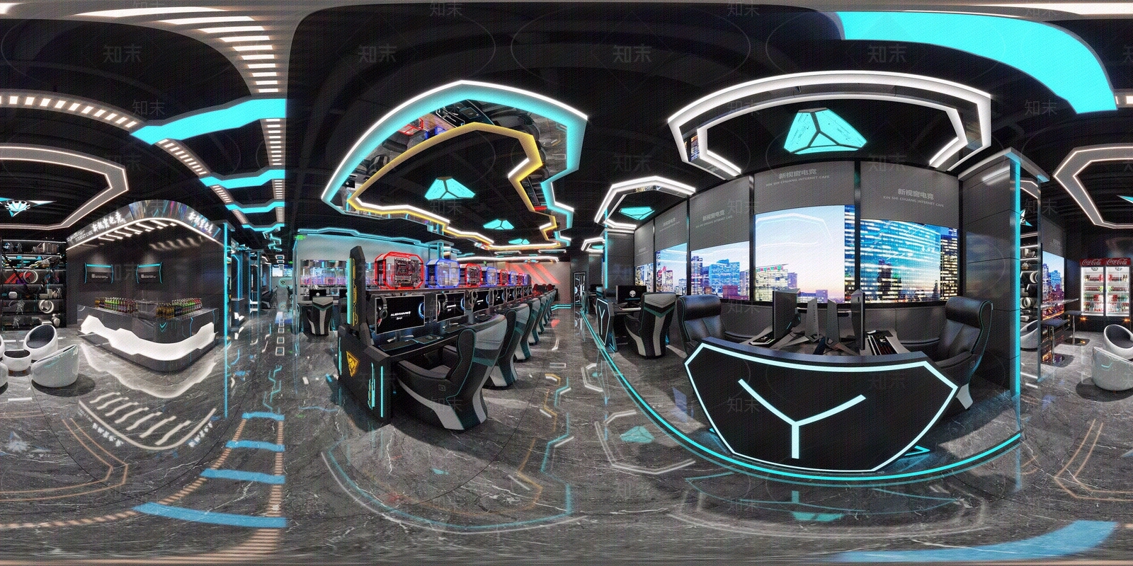 游戏电竞馆全景HDR贴图下载【ID:1112703065】
