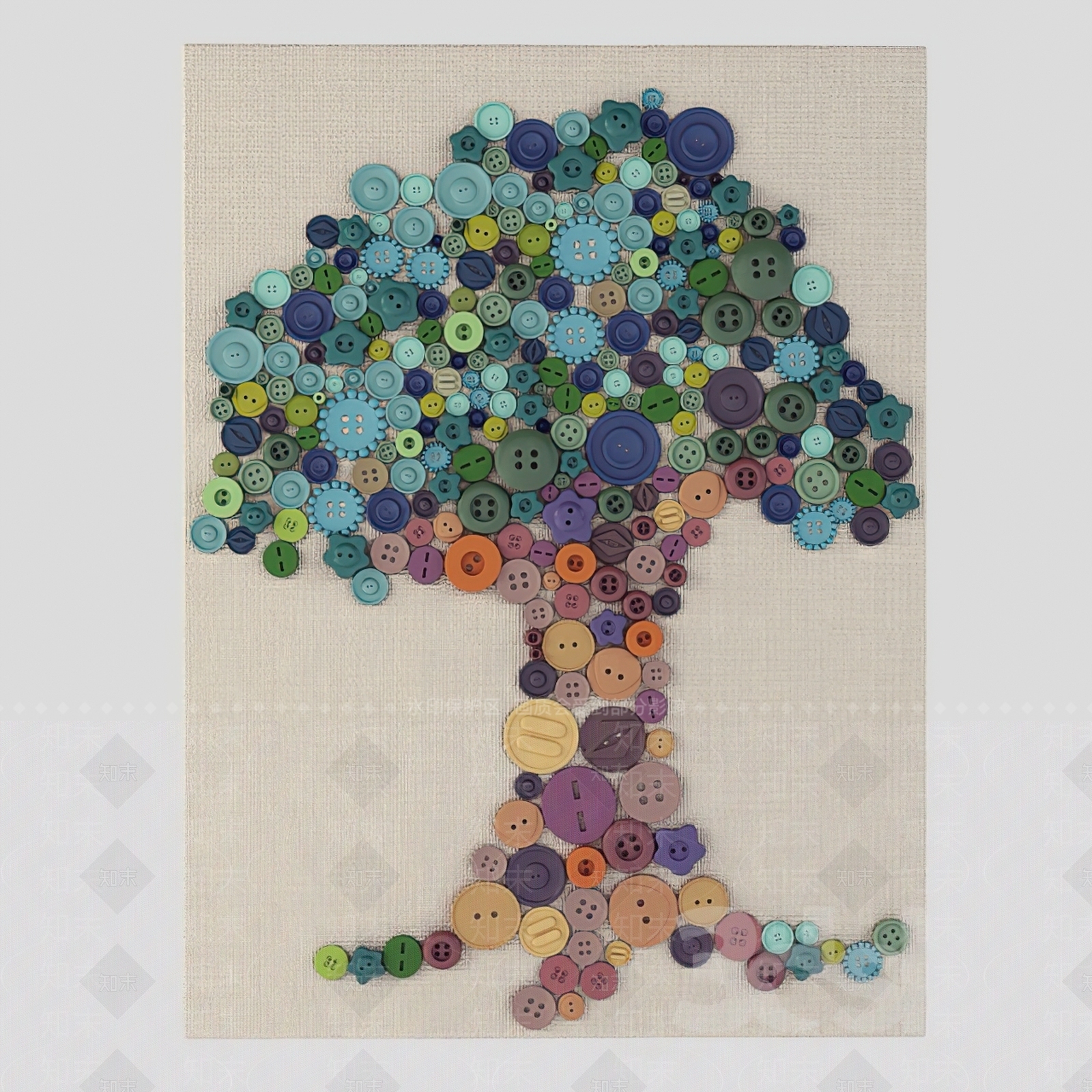 现代纽扣装饰画3D模型下载【ID:1112703819】