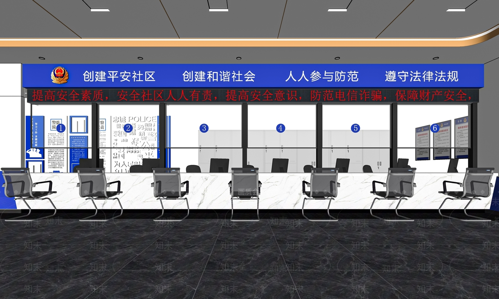 现代公共办事大厅SU模型下载【ID:1112707830】