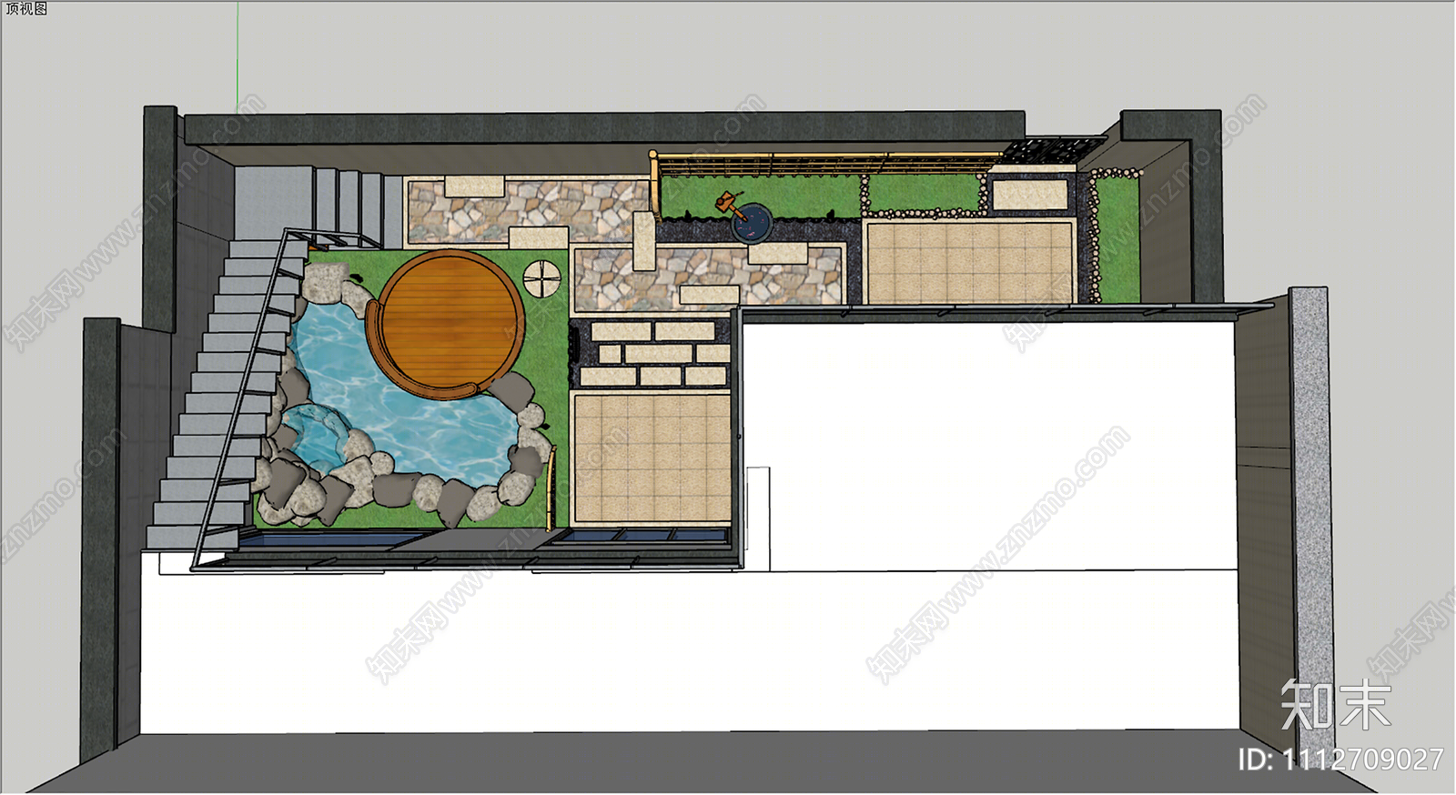 日式庭院花园SU模型下载【ID:1112709027】